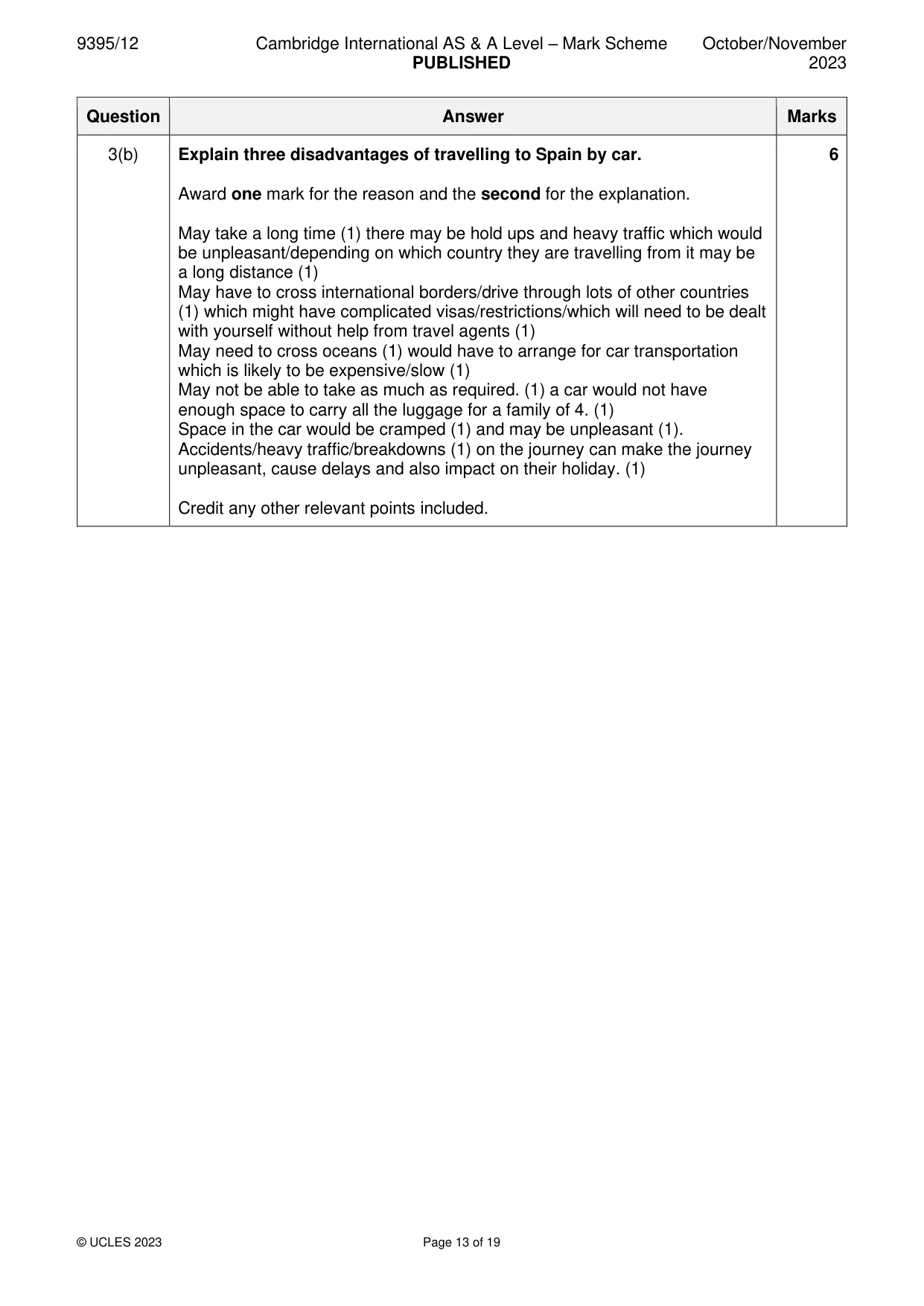 Mark scheme, page 13 of 19