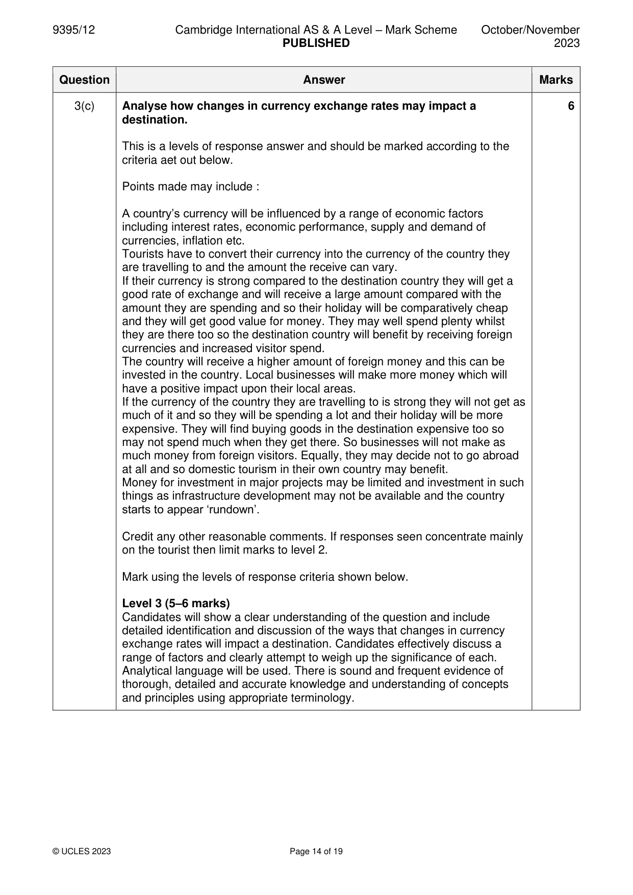 Mark scheme, page 14 of 19