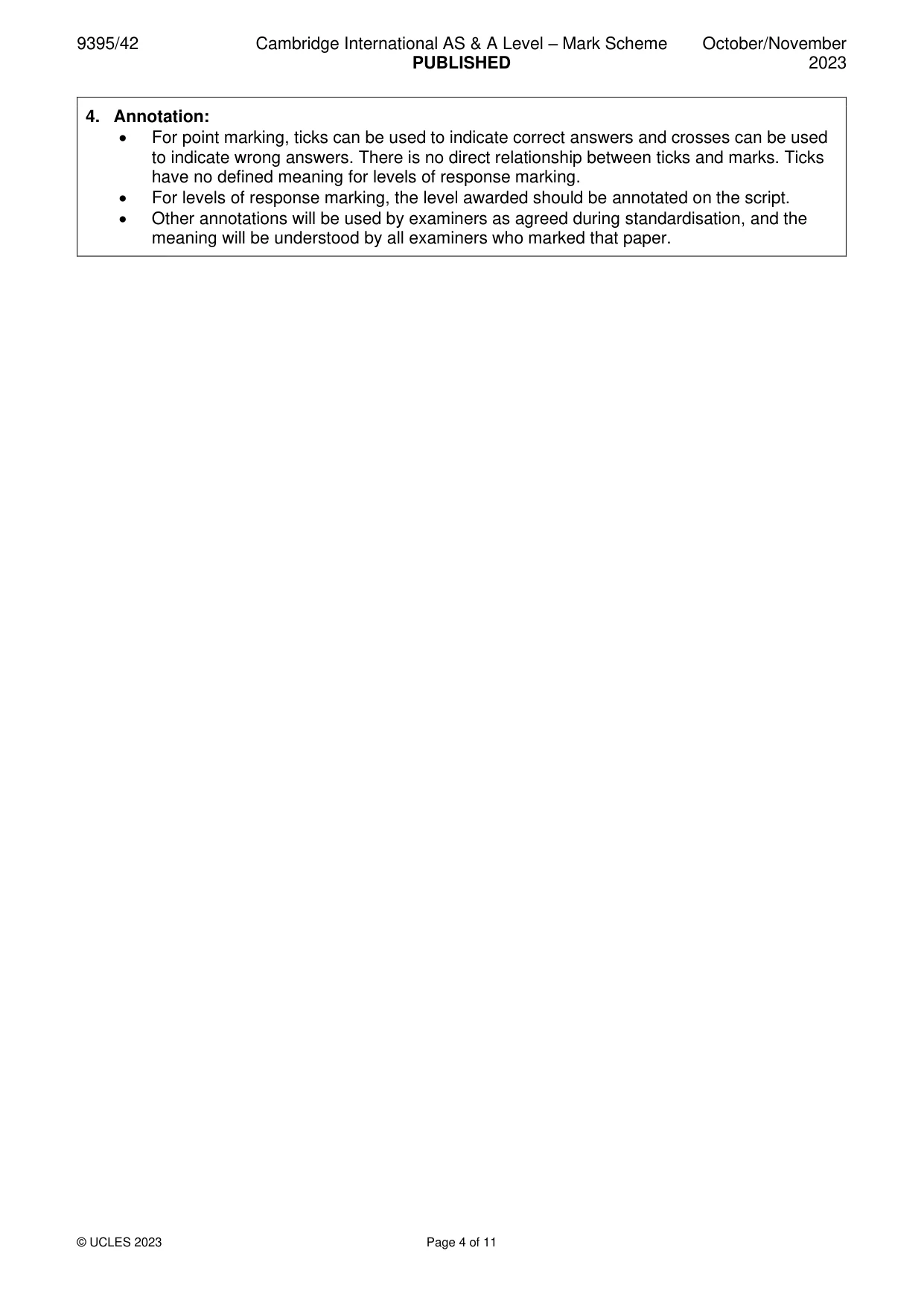 Mark scheme, page 4 of 11