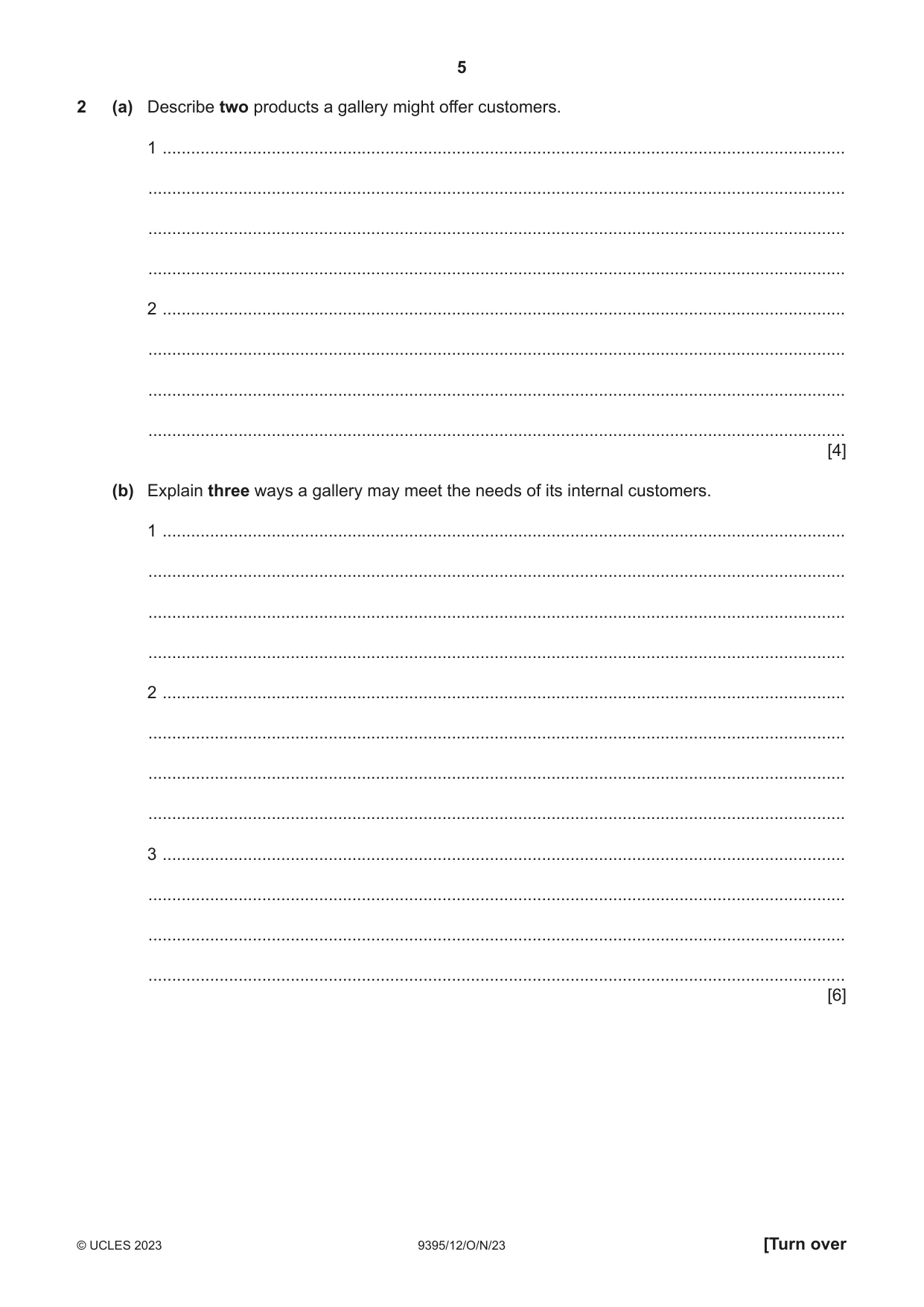 Cambridge A Level Travel and Tourism 9395 2023 Oct/Nov Paper 1 · Variant 2 question paper, page 5 of 16