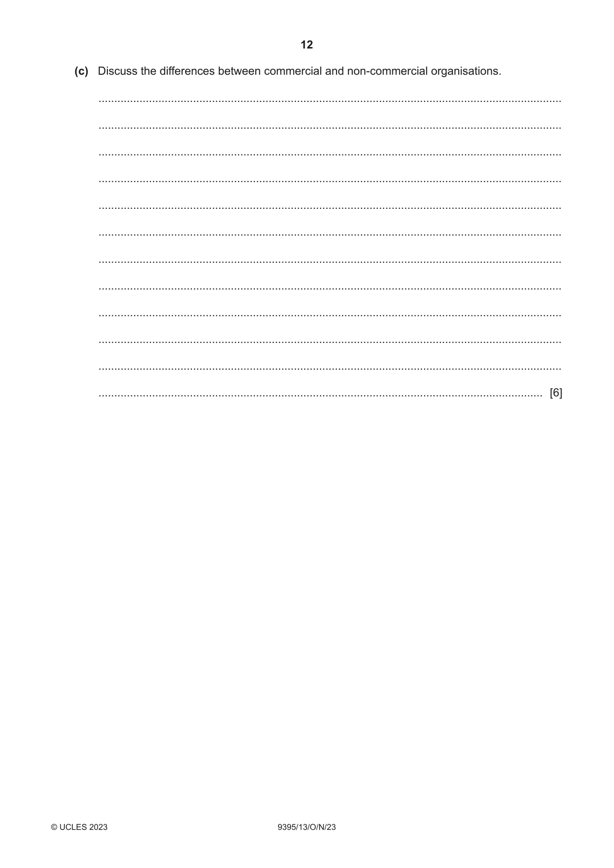Cambridge A Level Travel and Tourism 9395 2023 Oct/Nov Paper 1 · Variant 3 question paper, page 12 of 16