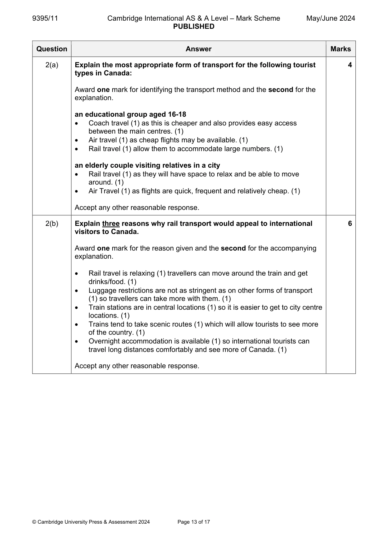 Mark scheme, page 13 of 17