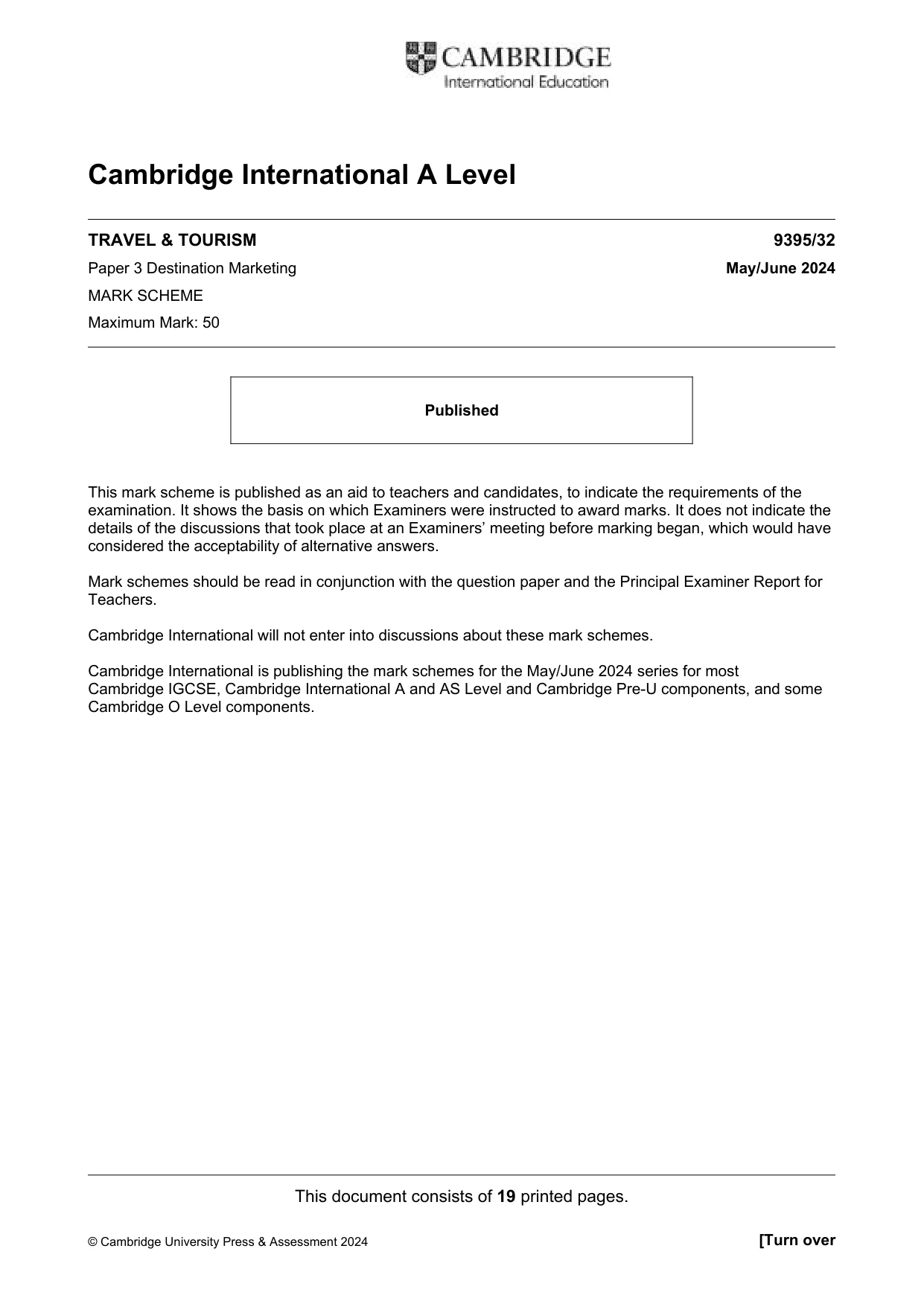 Mark scheme, page 1 of 19