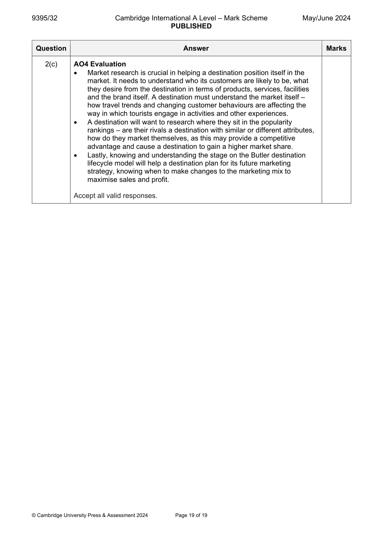 Mark scheme, page 19 of 19