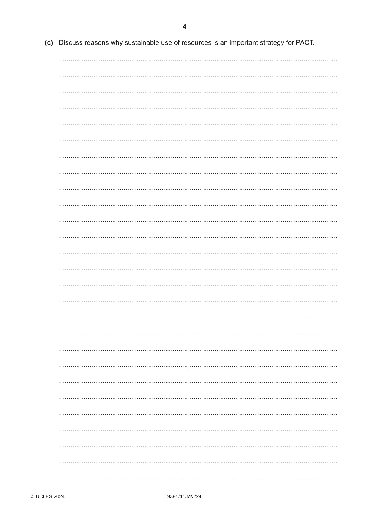 Cambridge A Level Travel and Tourism 9395 2024 May/June Paper 4 · Variant 1 question paper, page 4 of 12