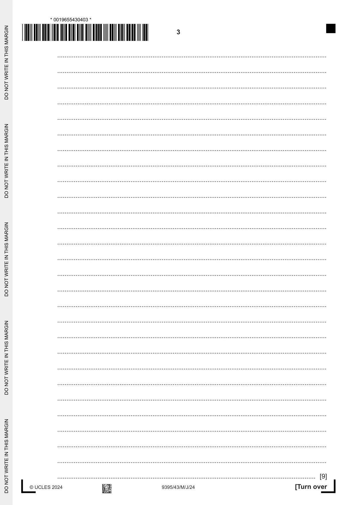 Cambridge A Level Travel and Tourism 9395 2024 May/June Paper 4 · Variant 3 question paper, page 3 of 12