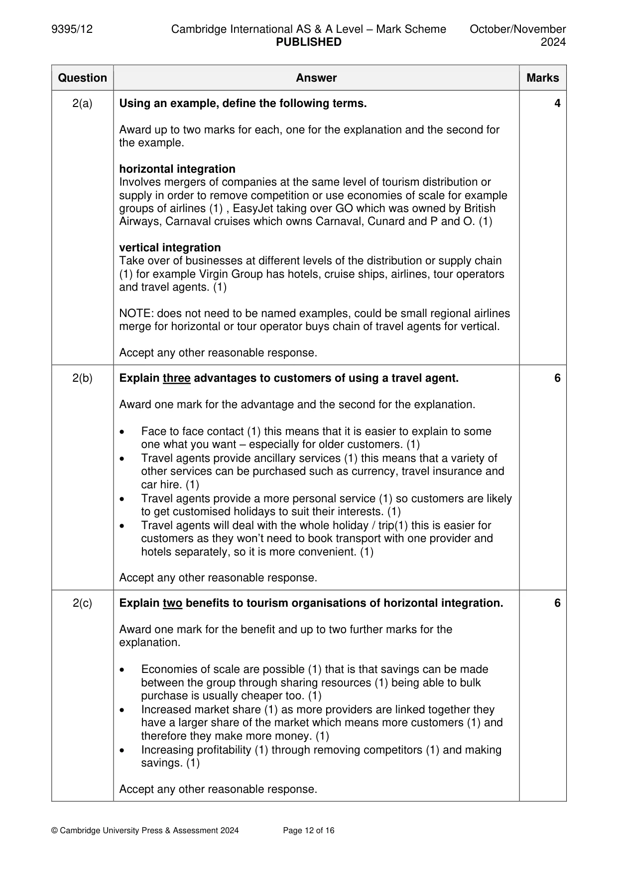 Mark scheme, page 12 of 16