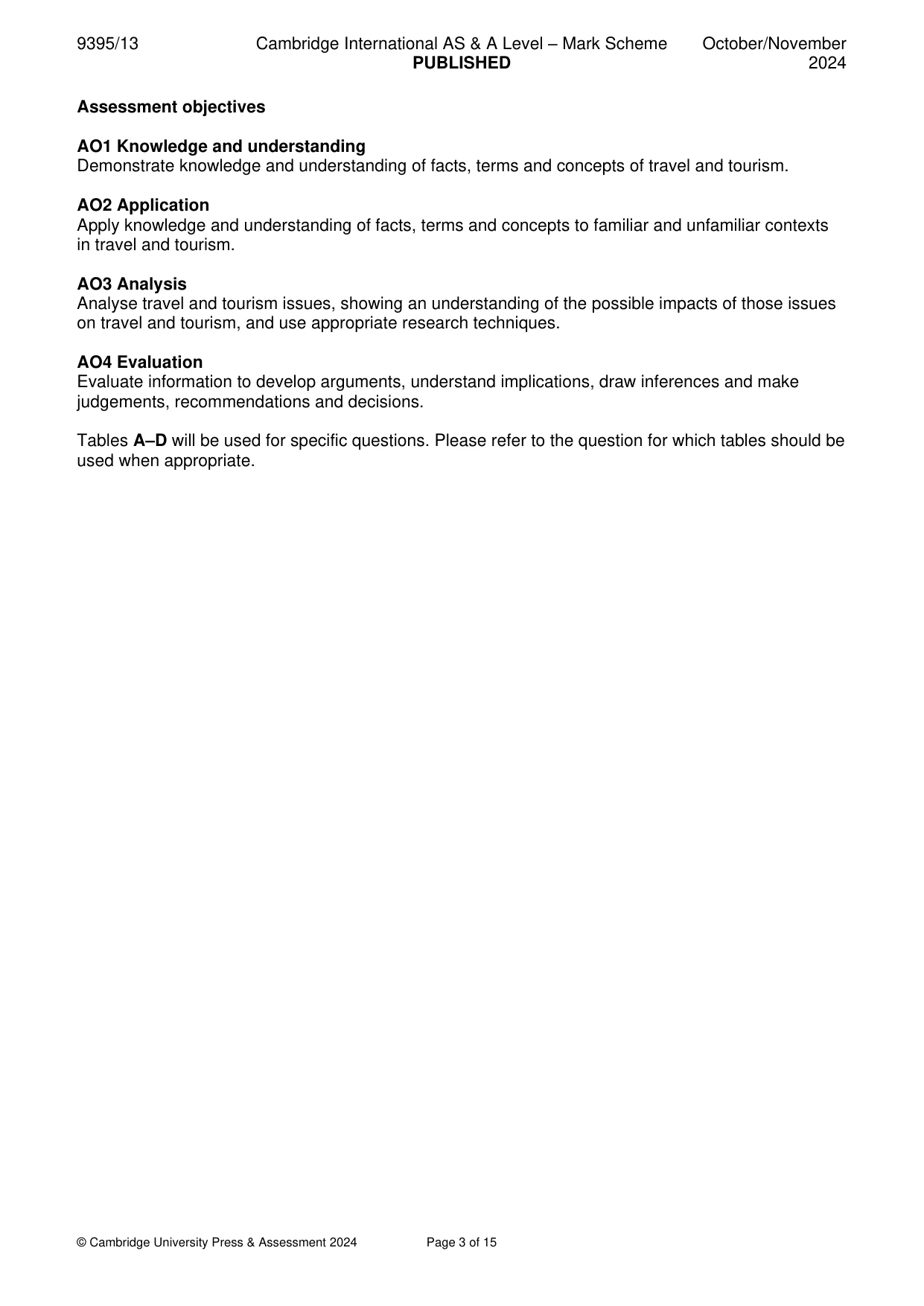 Mark scheme, page 3 of 15