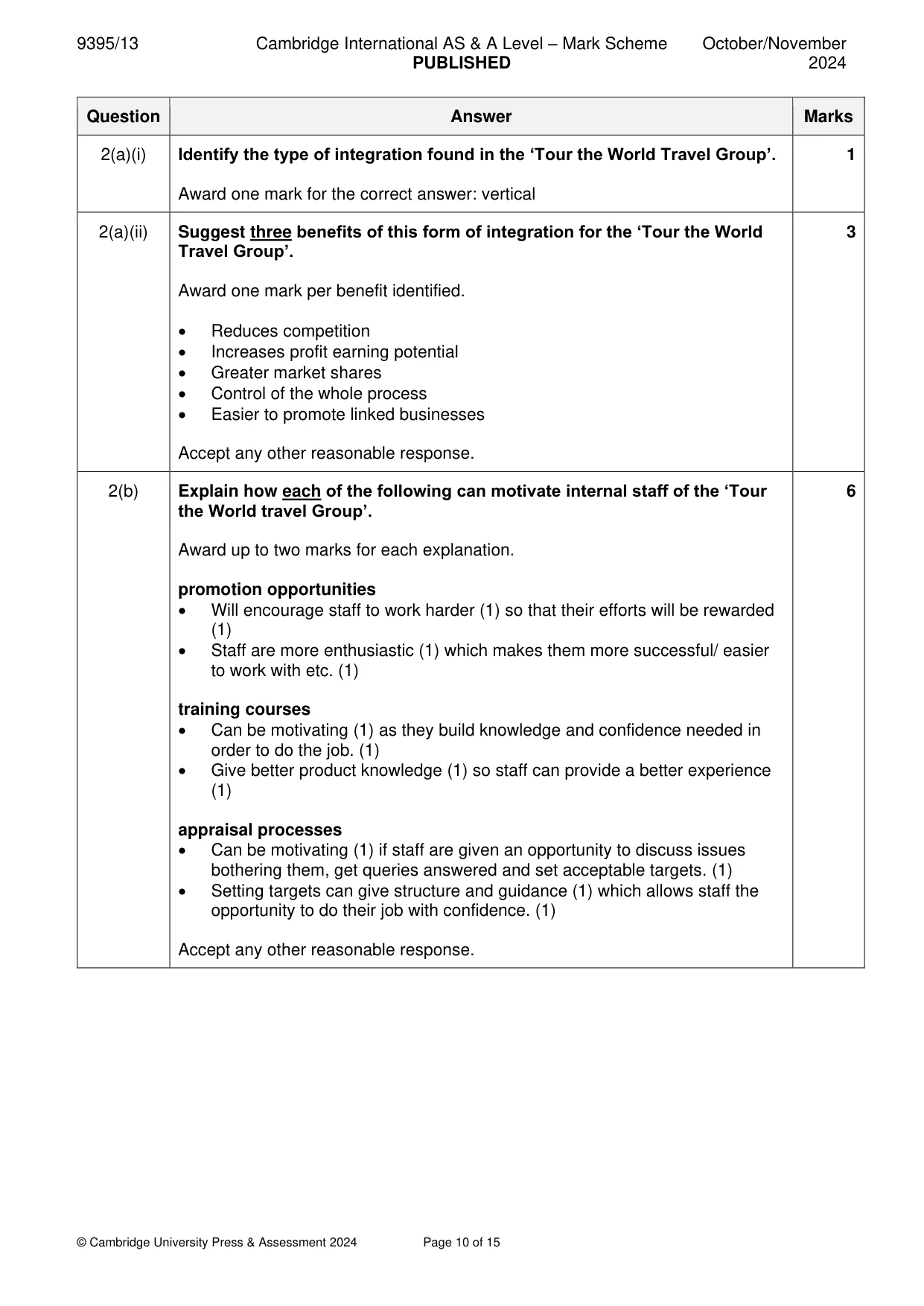 Mark scheme, page 10 of 15