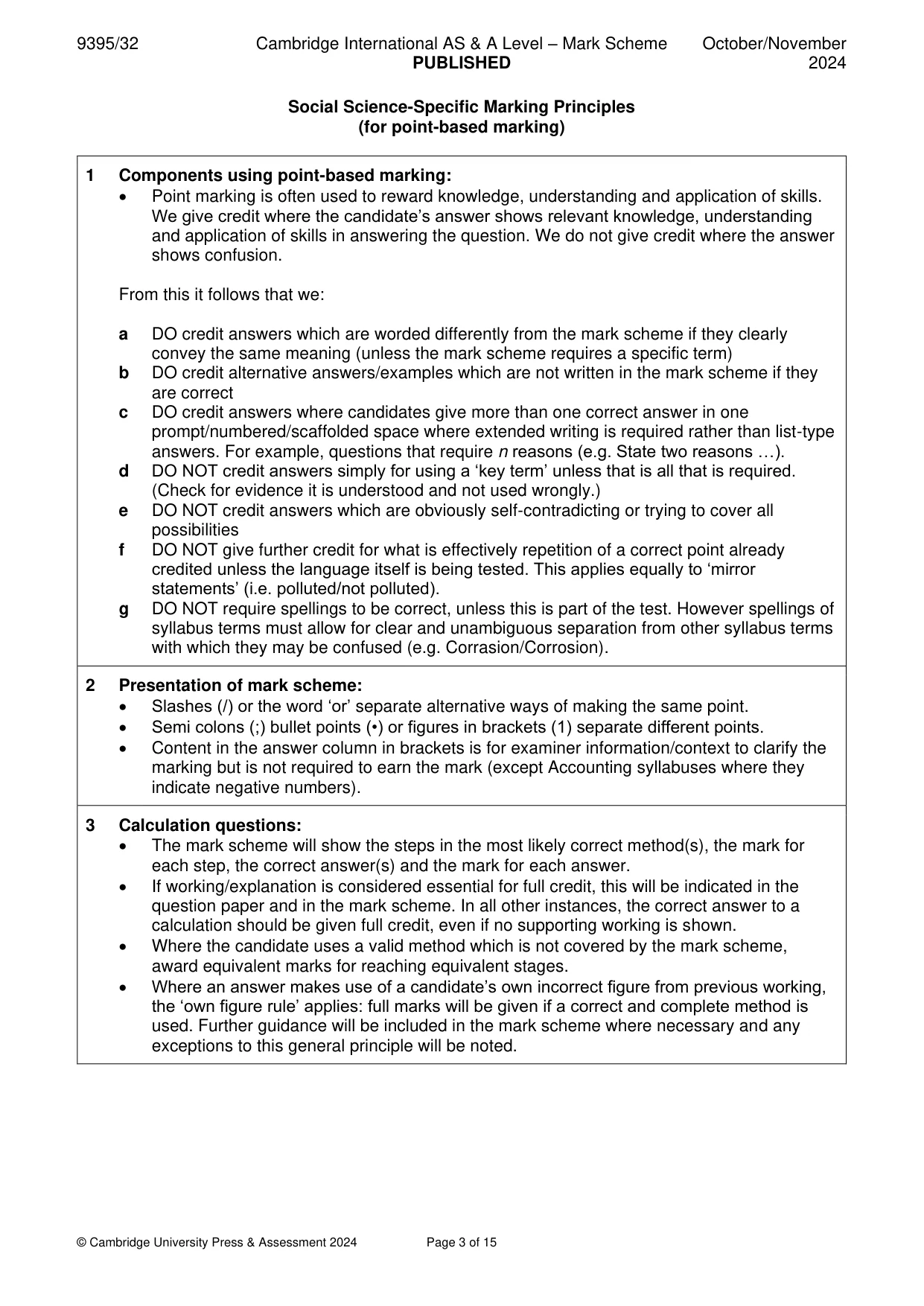 Mark scheme, page 3 of 15