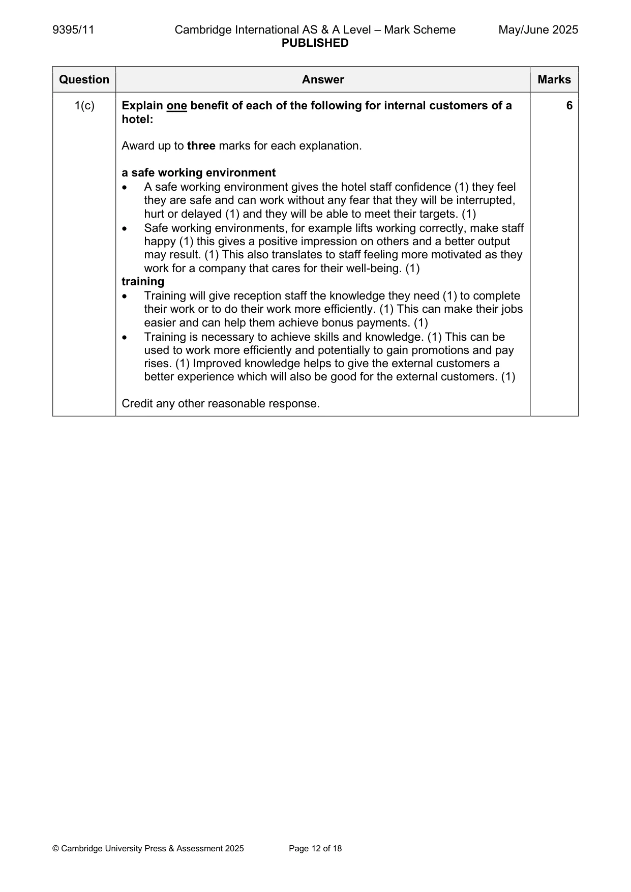 Mark scheme, page 12 of 18