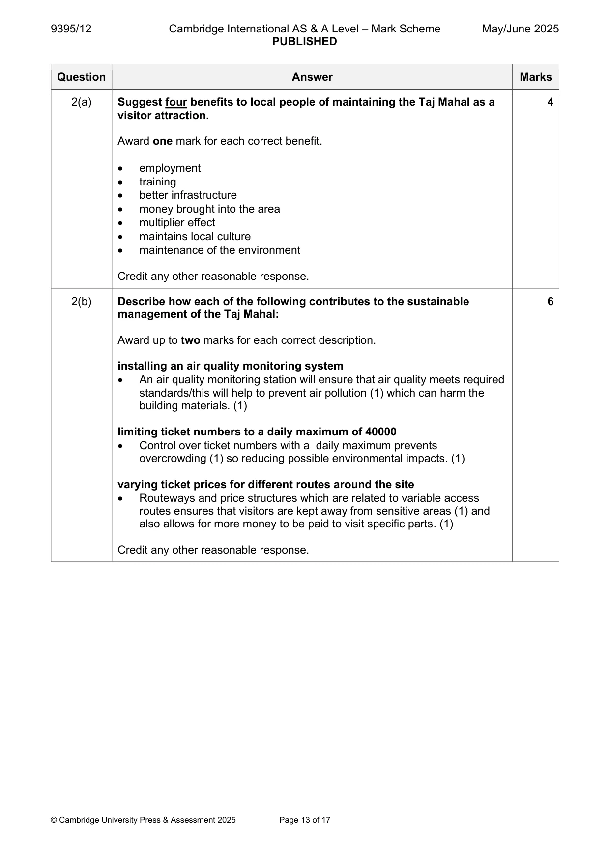 Mark scheme, page 13 of 17