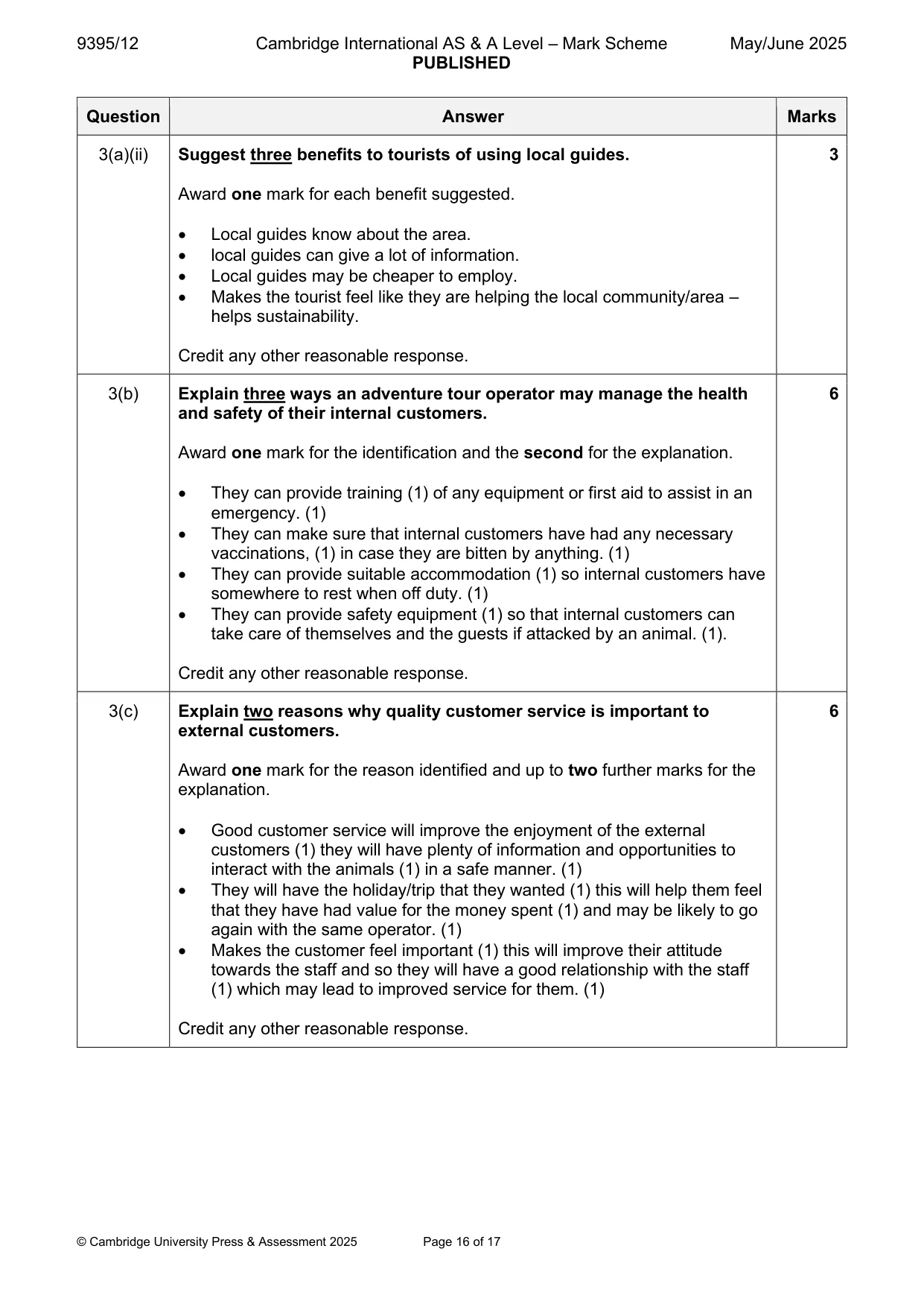 Mark scheme, page 16 of 17