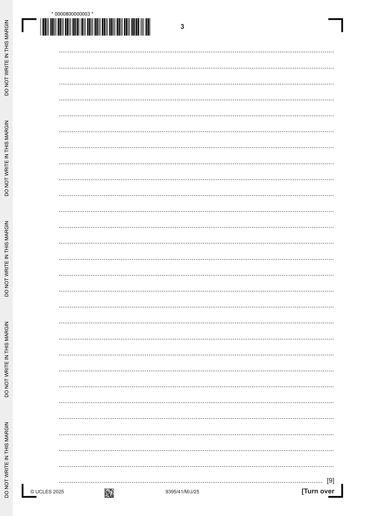Cambridge A Level Travel and Tourism 9395 2025 May/June Paper 4 · Variant 1 question paper, page 3 of 12