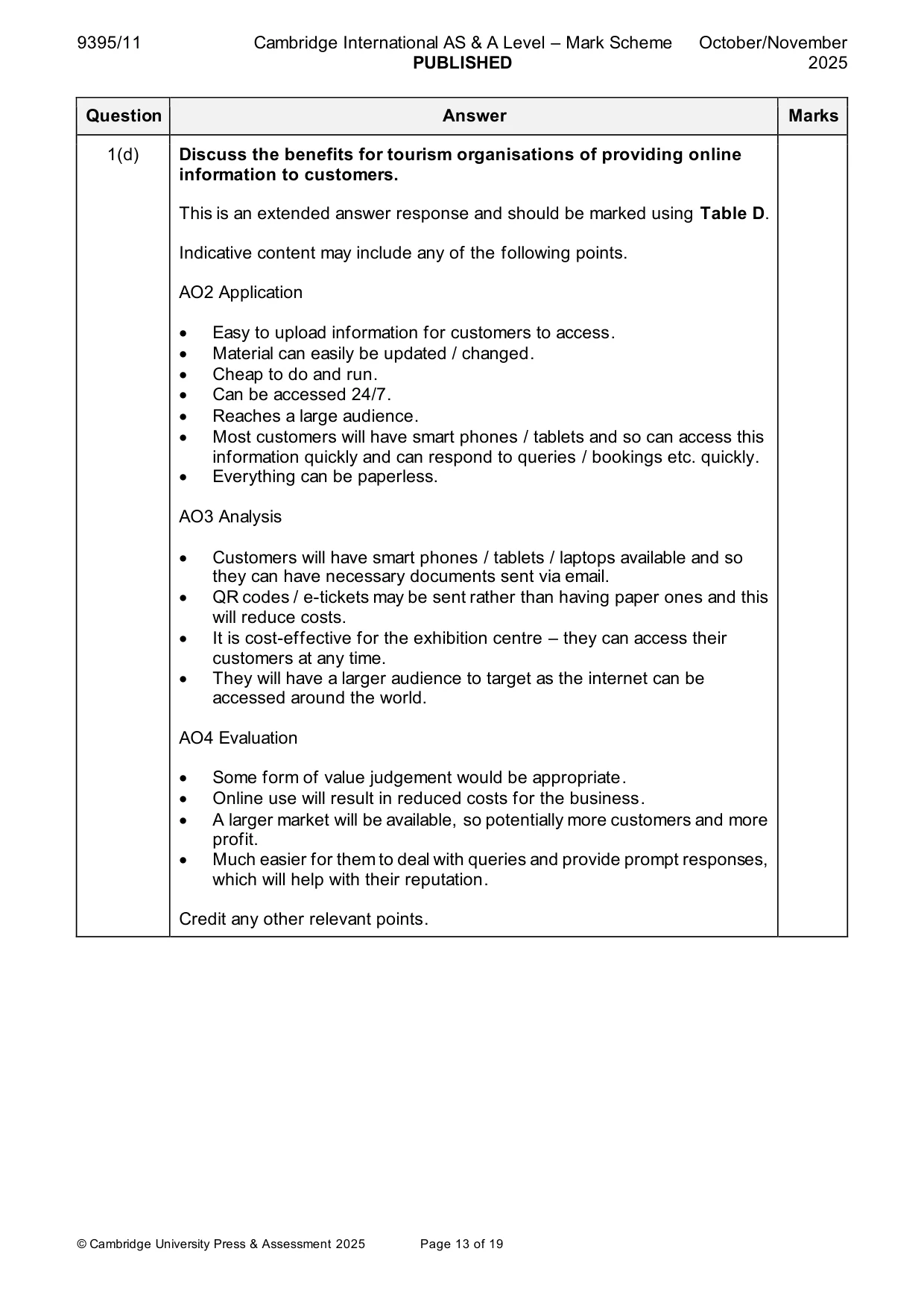 Mark scheme, page 13 of 19