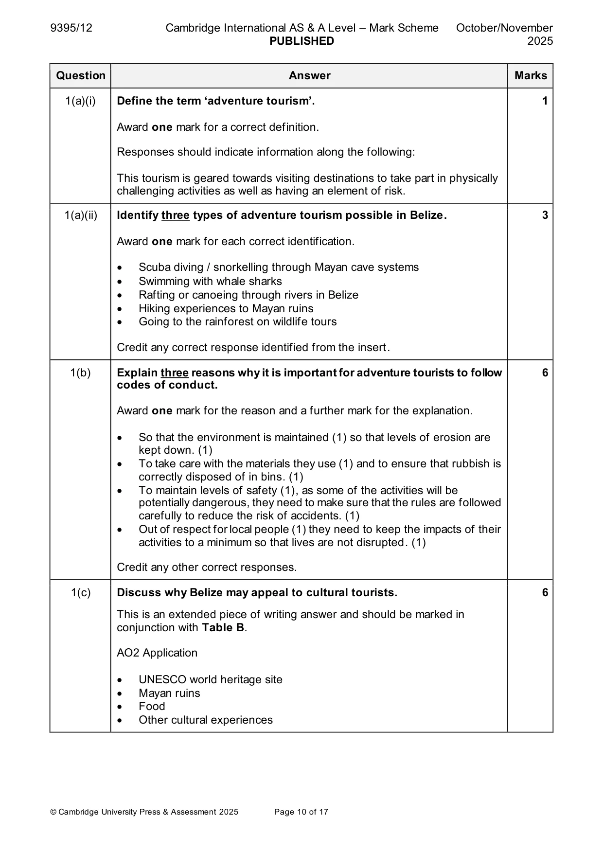 Mark scheme, page 10 of 17