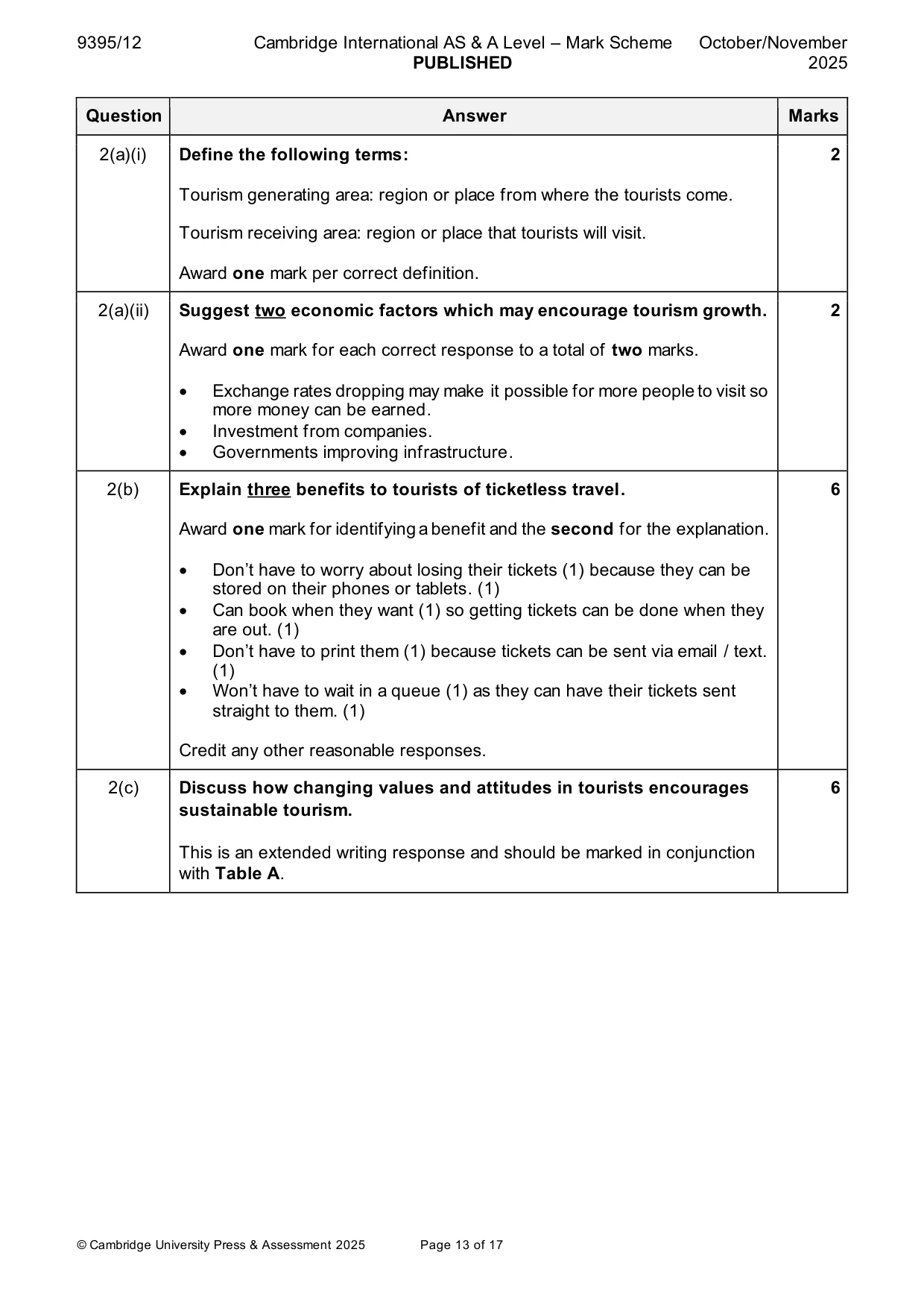 Mark scheme, page 13 of 17