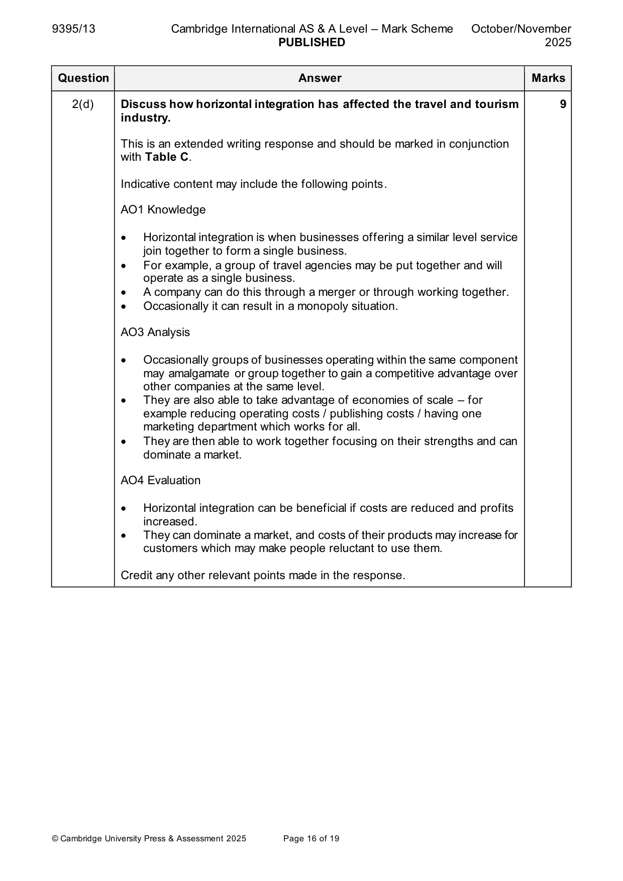 Mark scheme, page 16 of 19