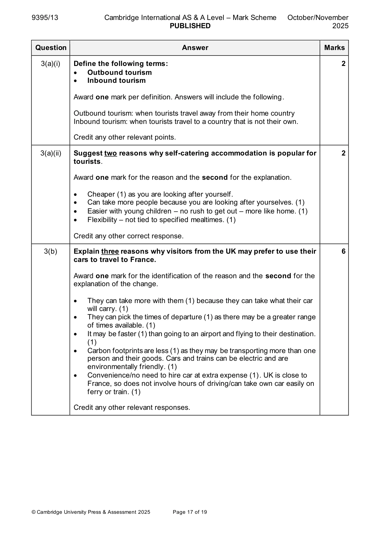 Mark scheme, page 17 of 19