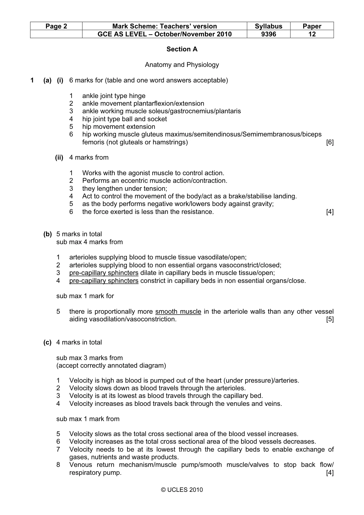 Mark scheme, page 2 of 9
