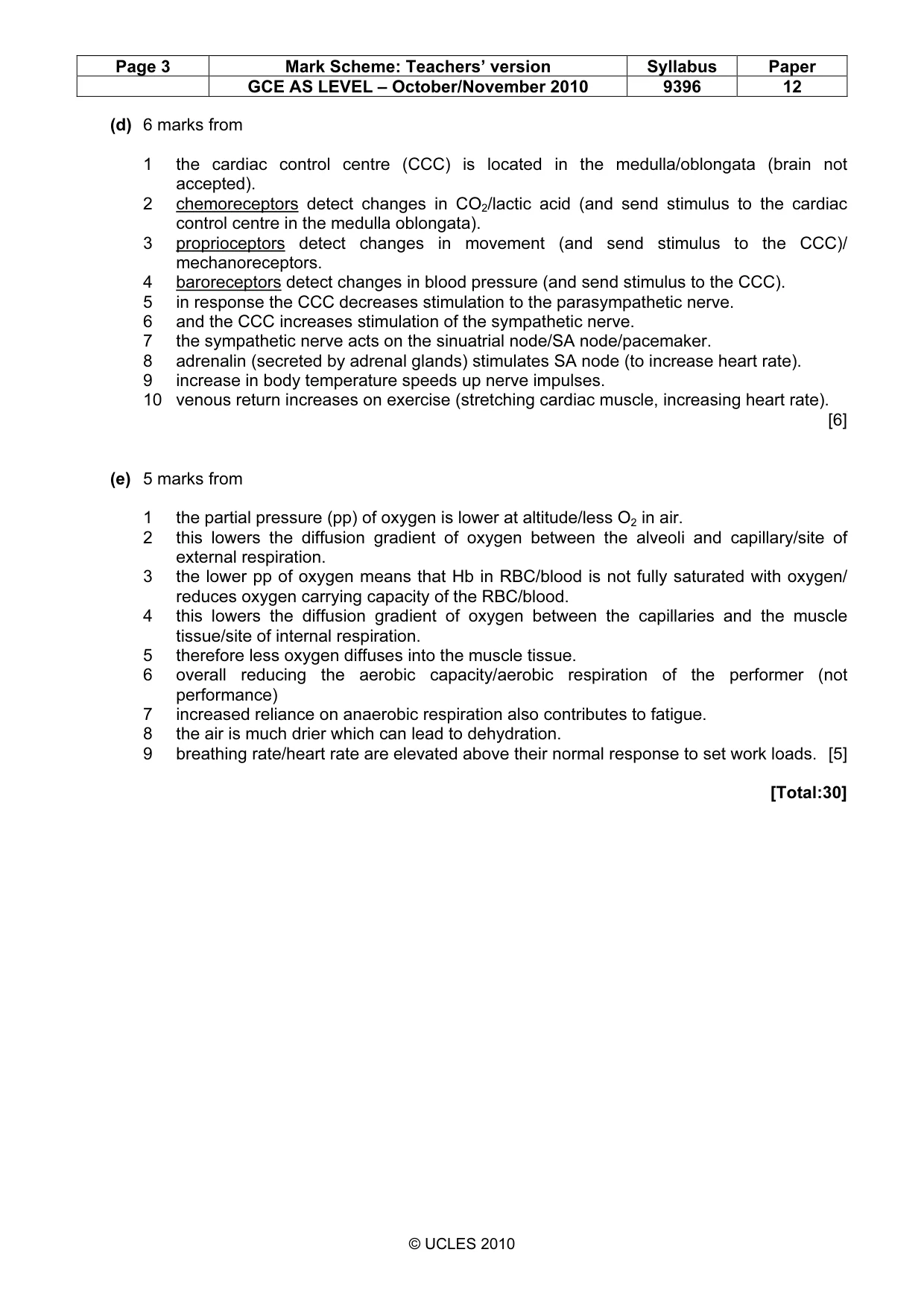 Mark scheme, page 3 of 9