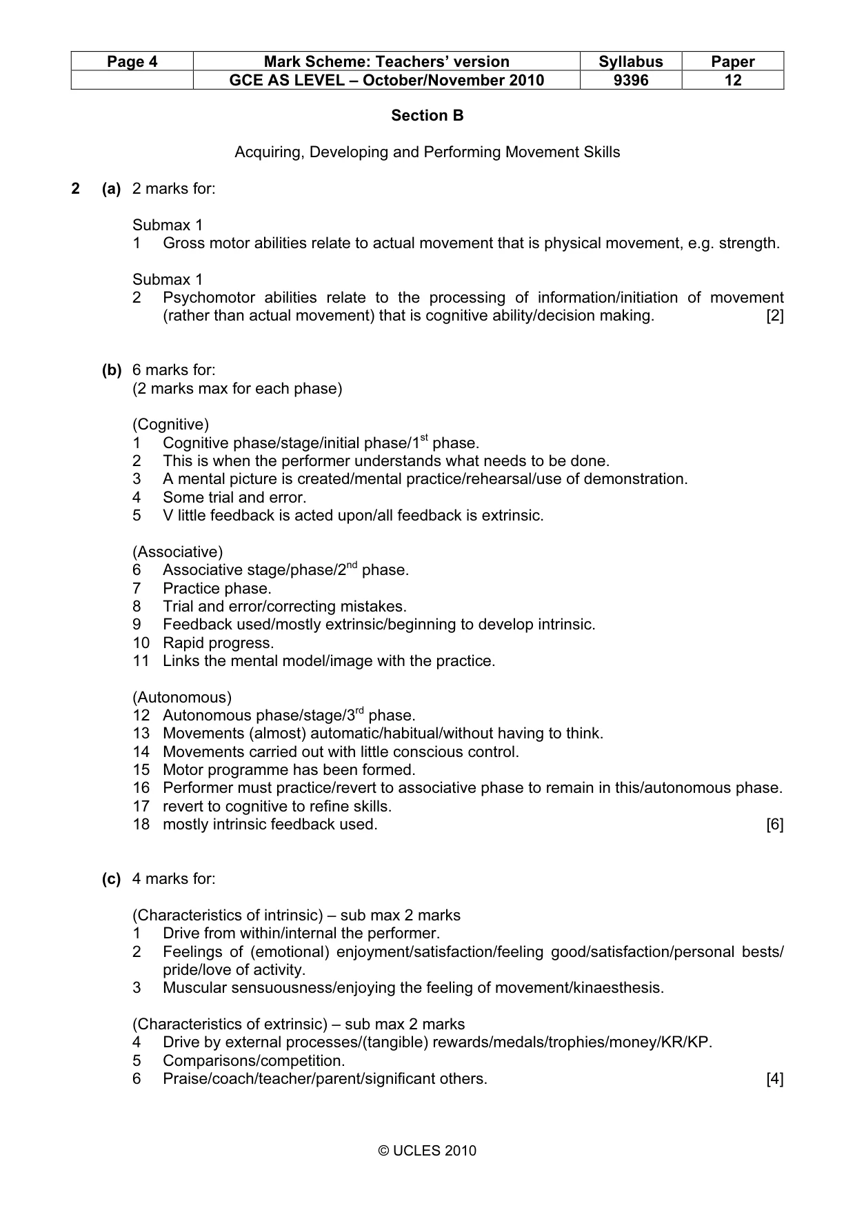 Mark scheme, page 4 of 9