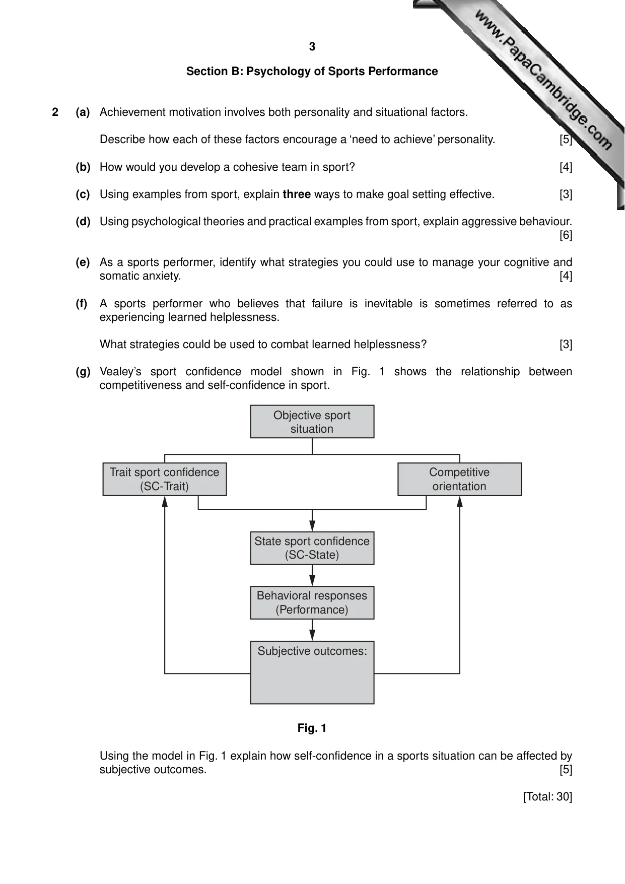Cambridge A Level Physical Education 9396 2010 Oct/Nov Paper 3 · Variant 1 question paper, page 3 of 4