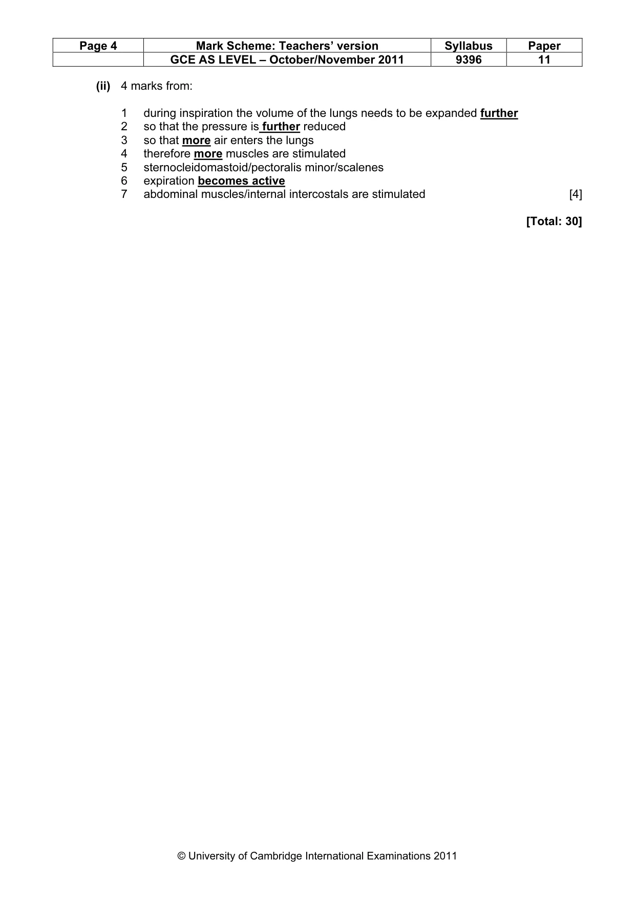 Mark scheme, page 4 of 9