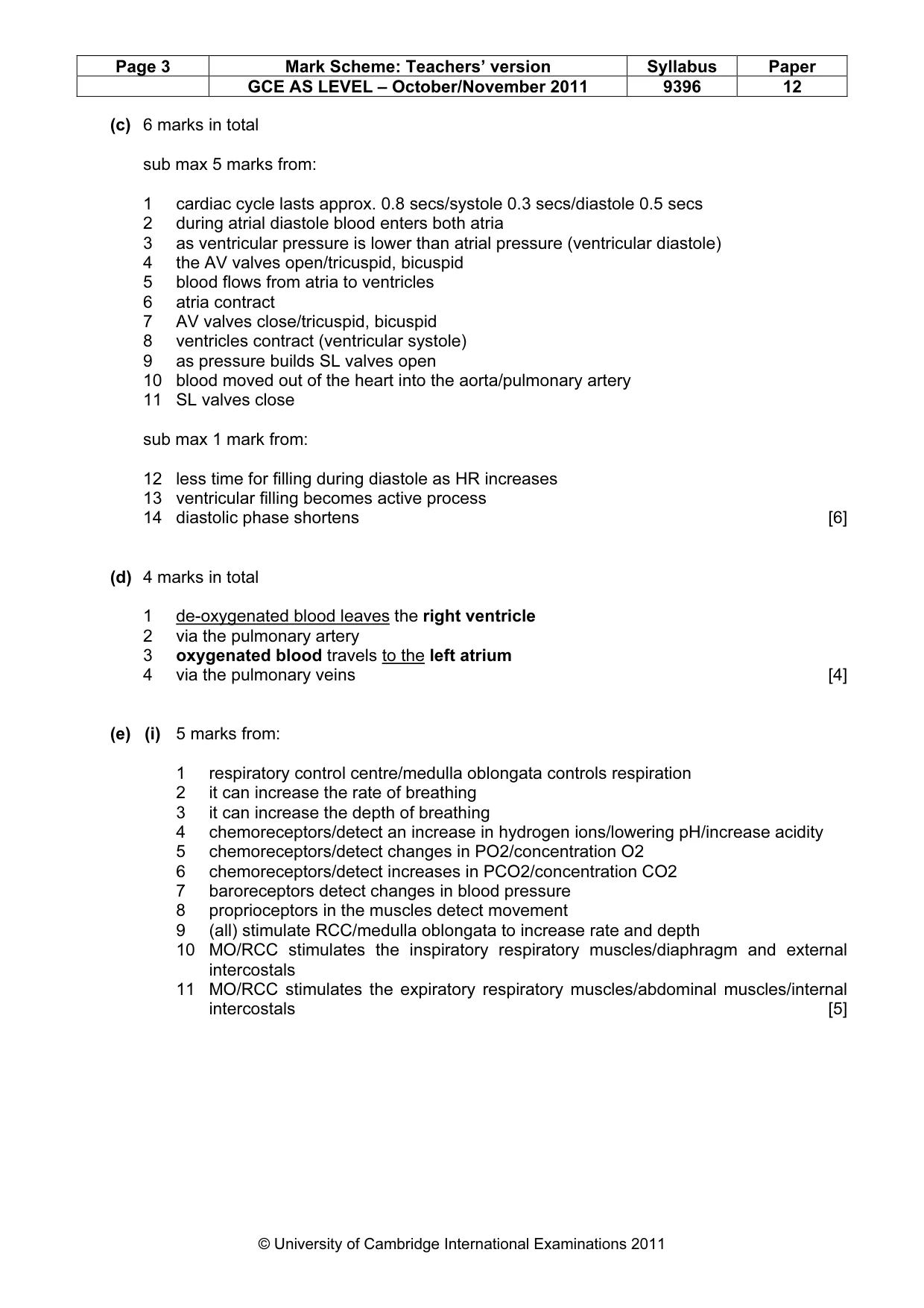 Mark scheme, page 3 of 9