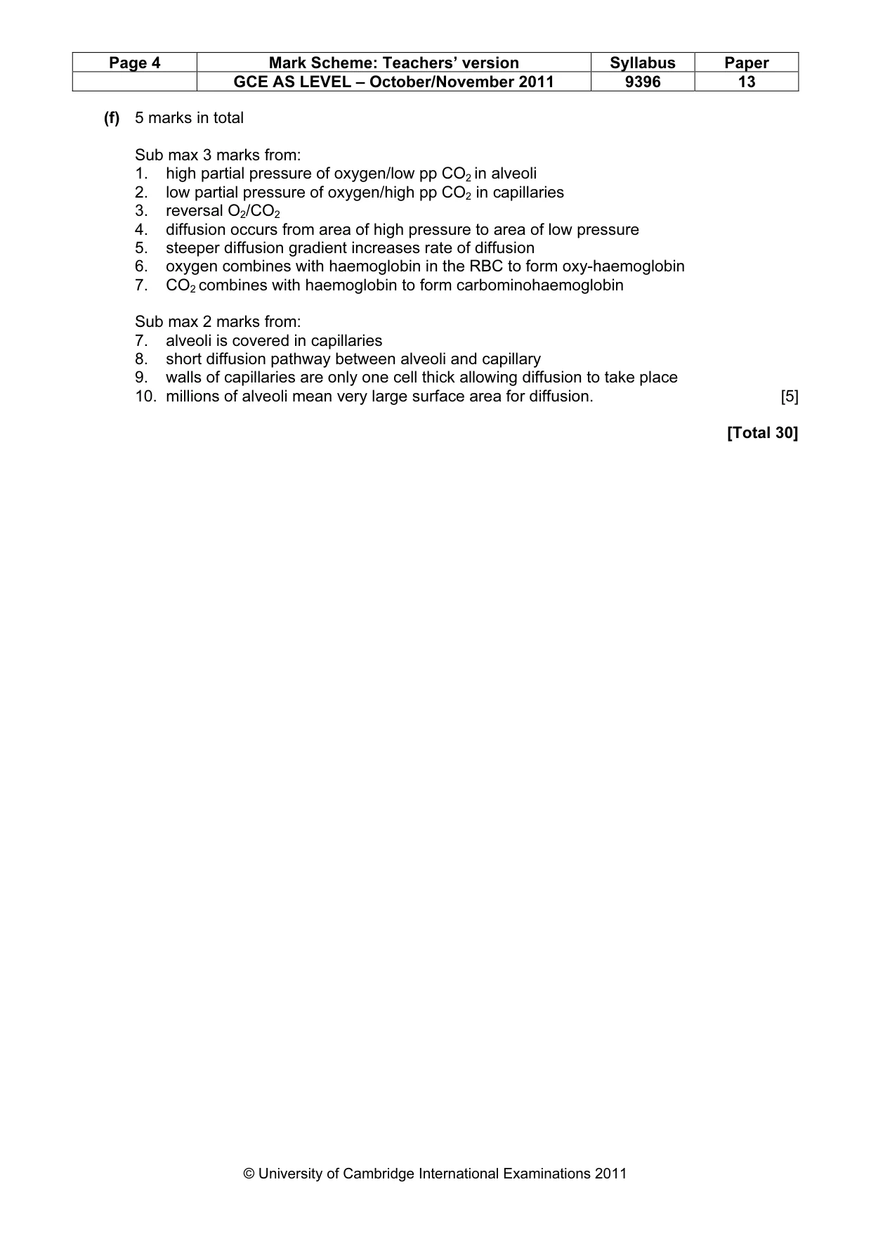 Mark scheme, page 4 of 10