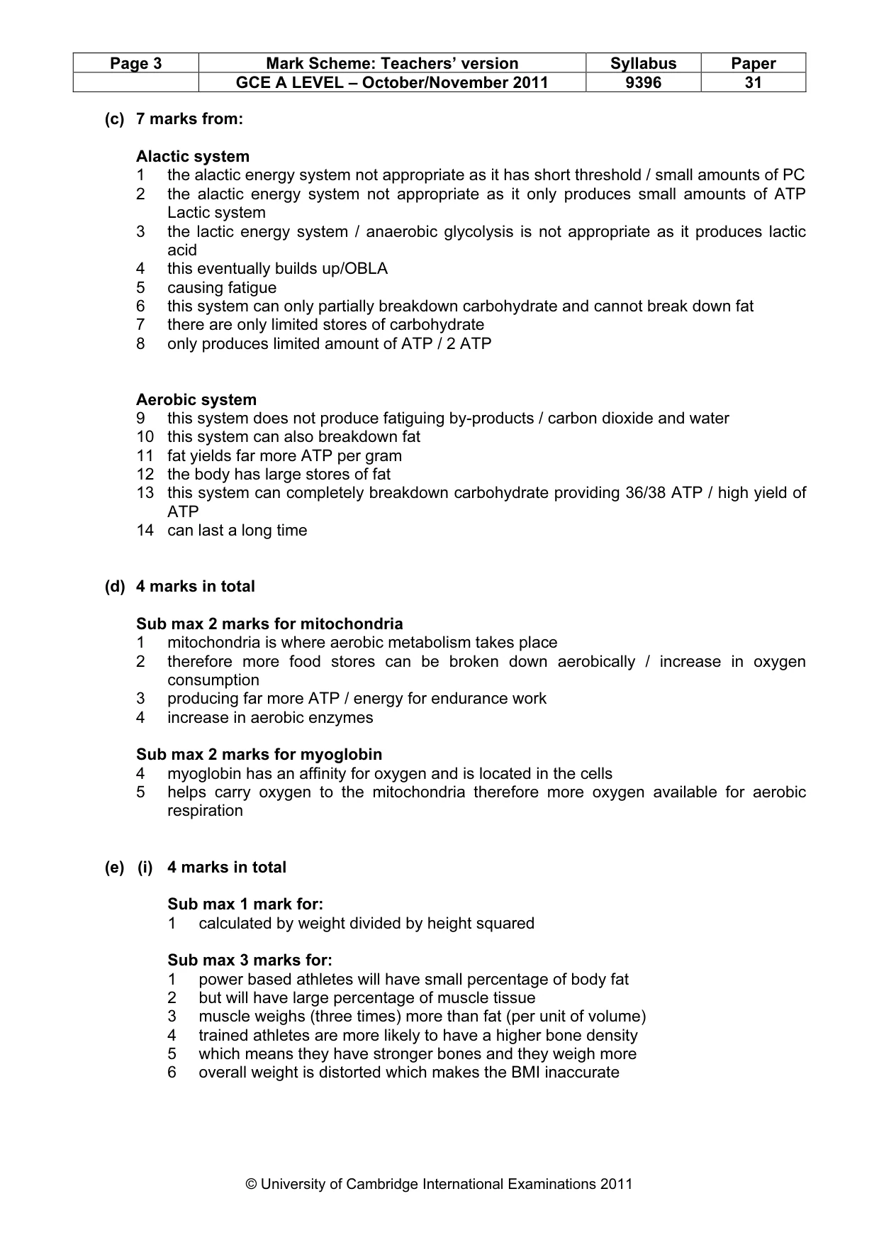 Mark scheme, page 3 of 11