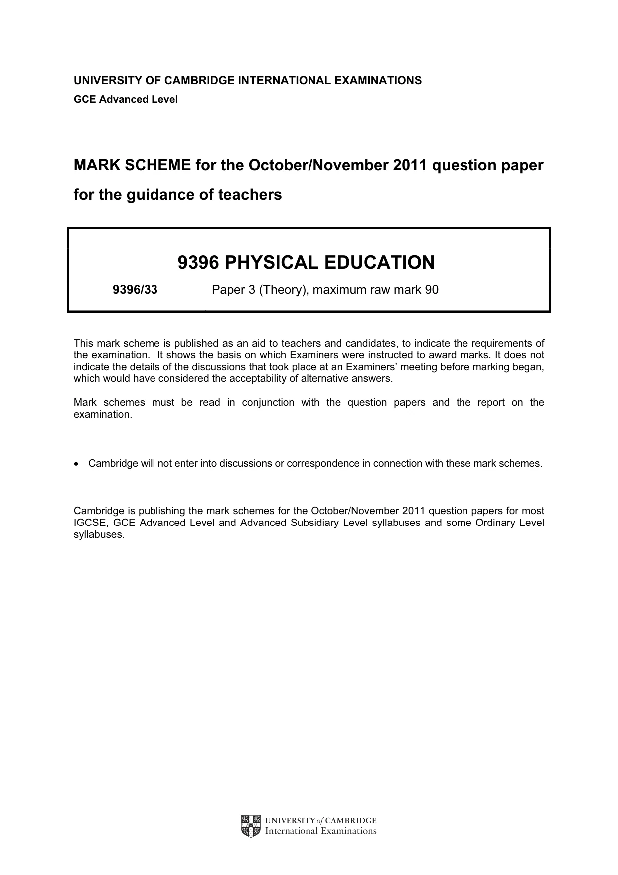 Mark scheme, page 1 of 11