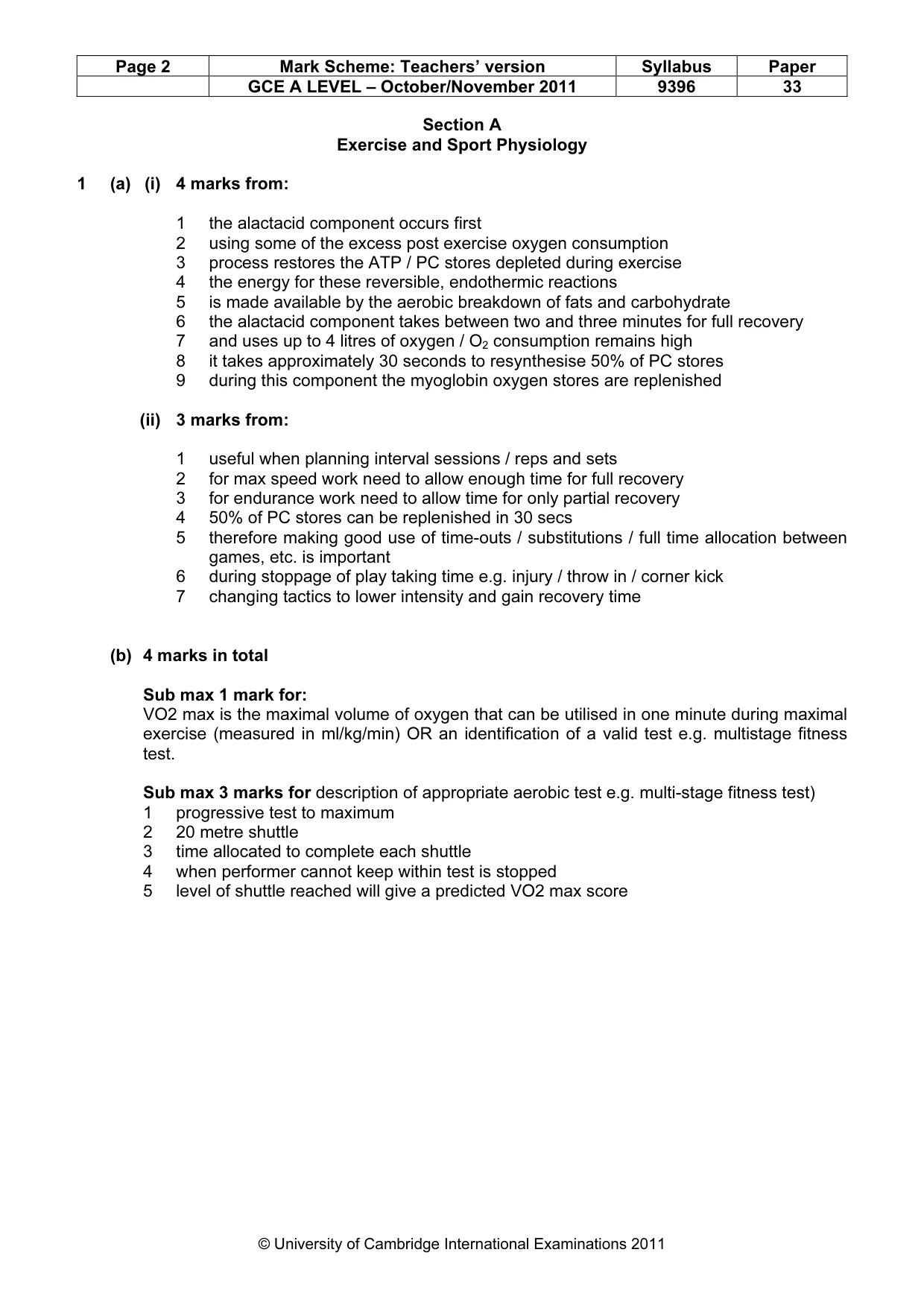 Mark scheme, page 2 of 11