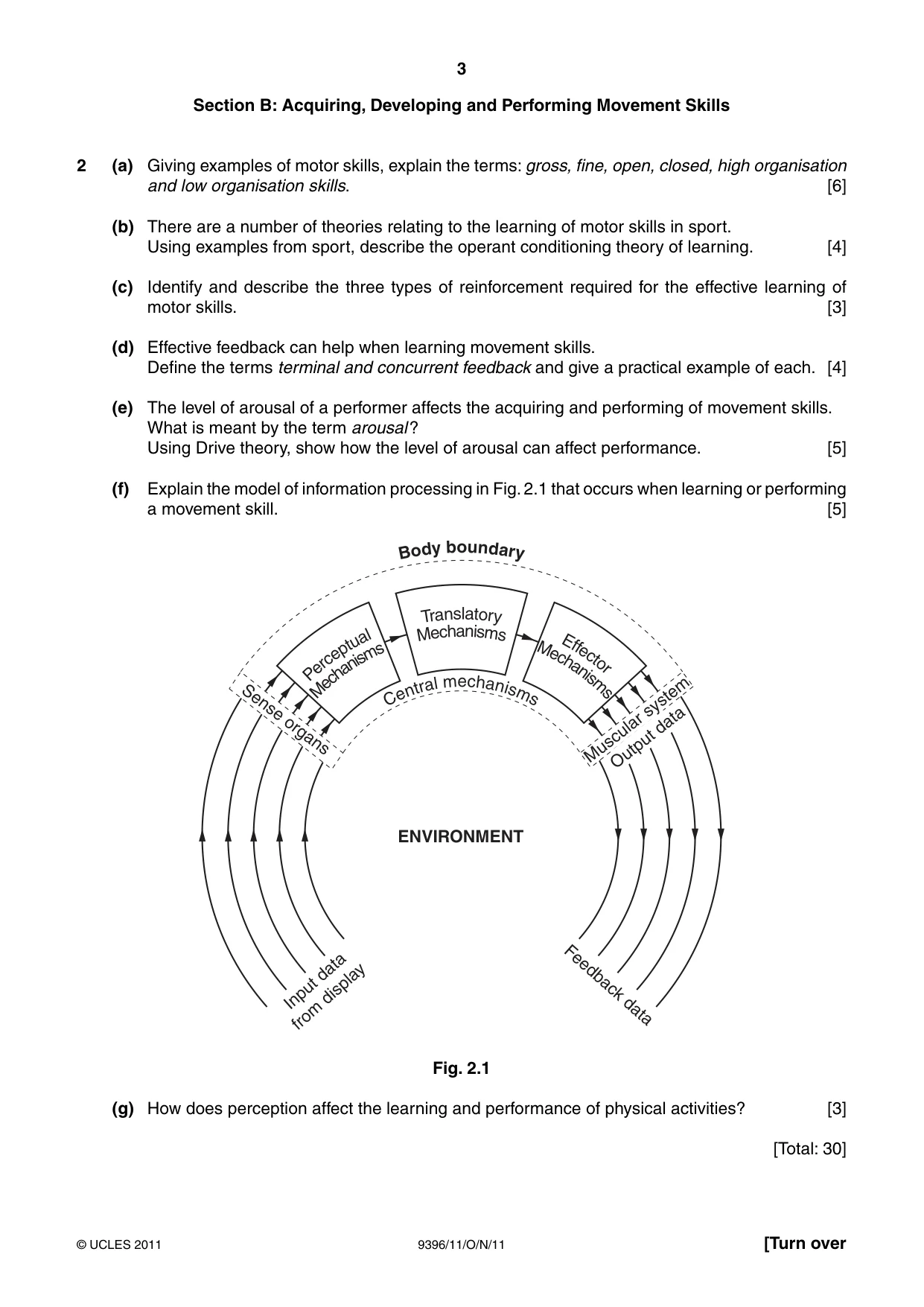 Cambridge A Level Physical Education 9396 2011 Oct/Nov Paper 1 · Variant 1 question paper, page 3 of 4