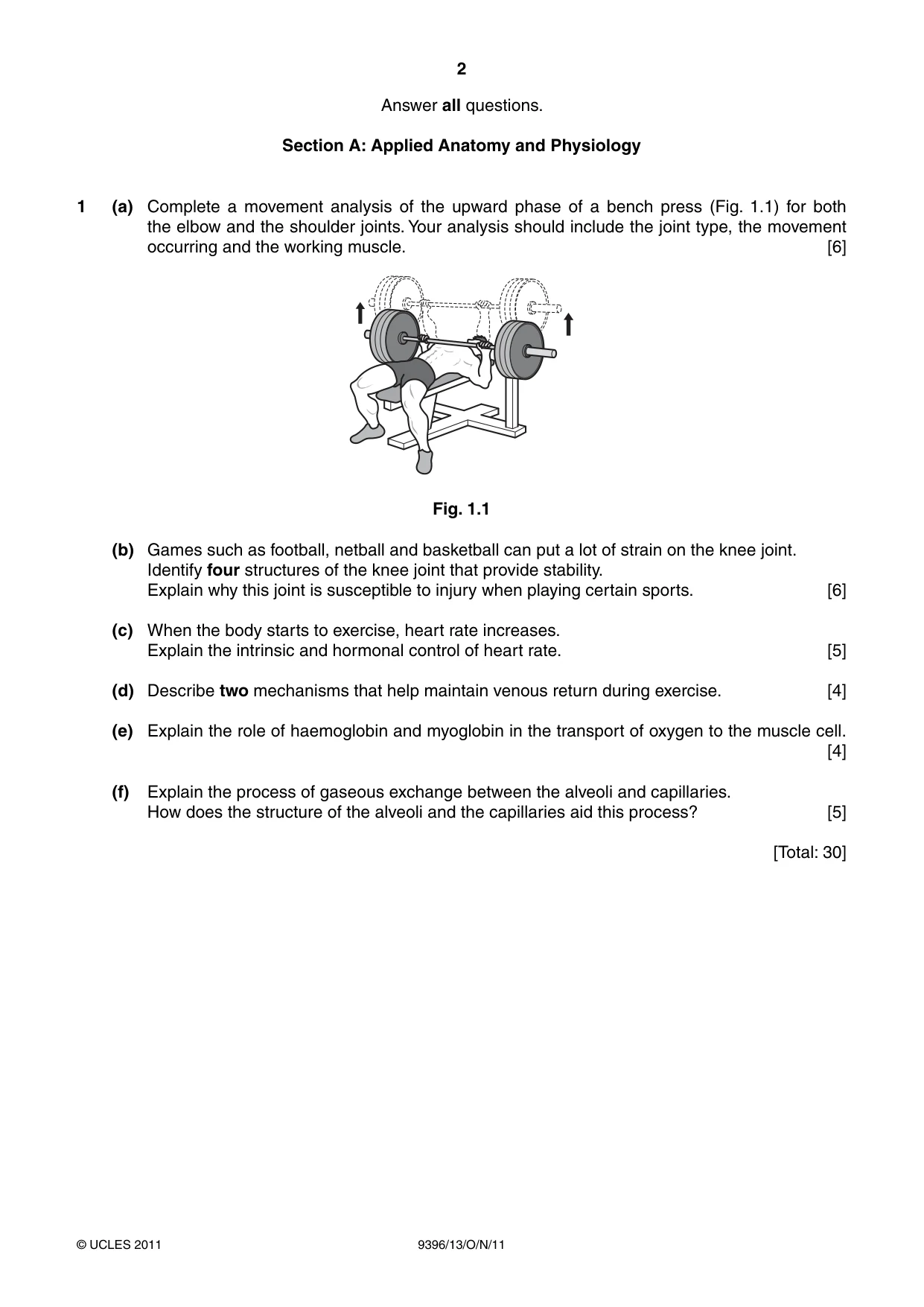 Cambridge A Level Physical Education 9396 2011 Oct/Nov Paper 1 · Variant 3 question paper, page 2 of 4