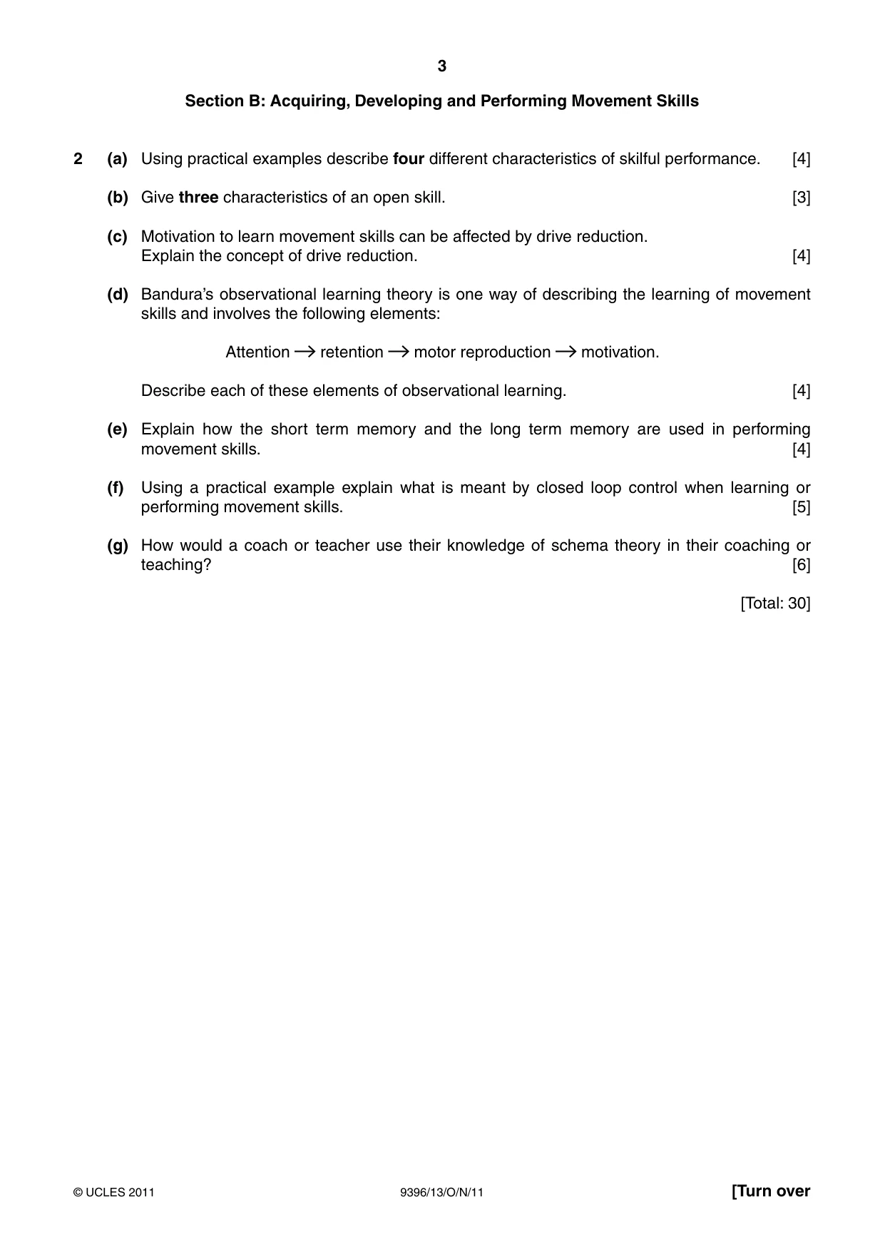 Cambridge A Level Physical Education 9396 2011 Oct/Nov Paper 1 · Variant 3 question paper, page 3 of 4