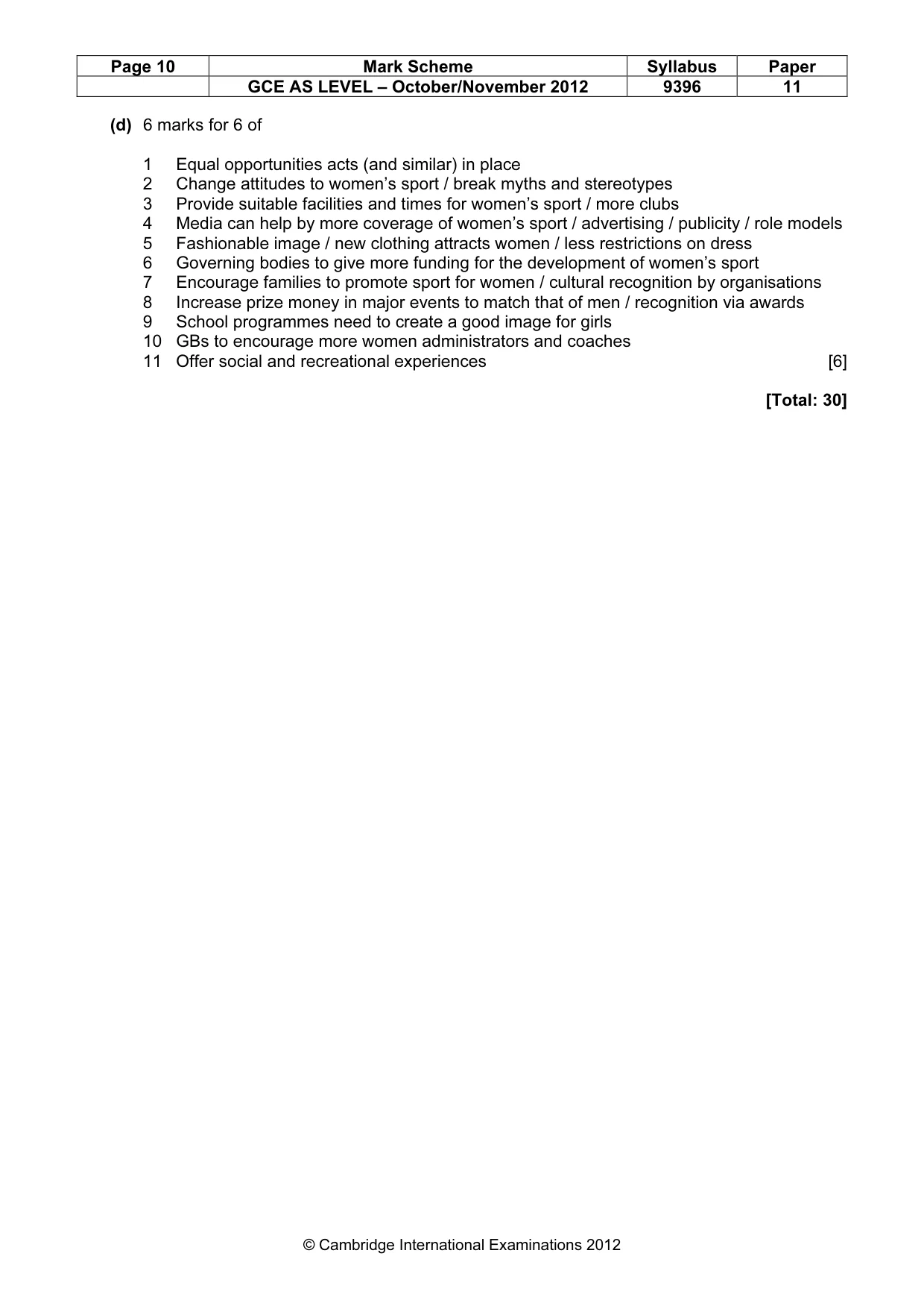 Mark scheme, page 10 of 10