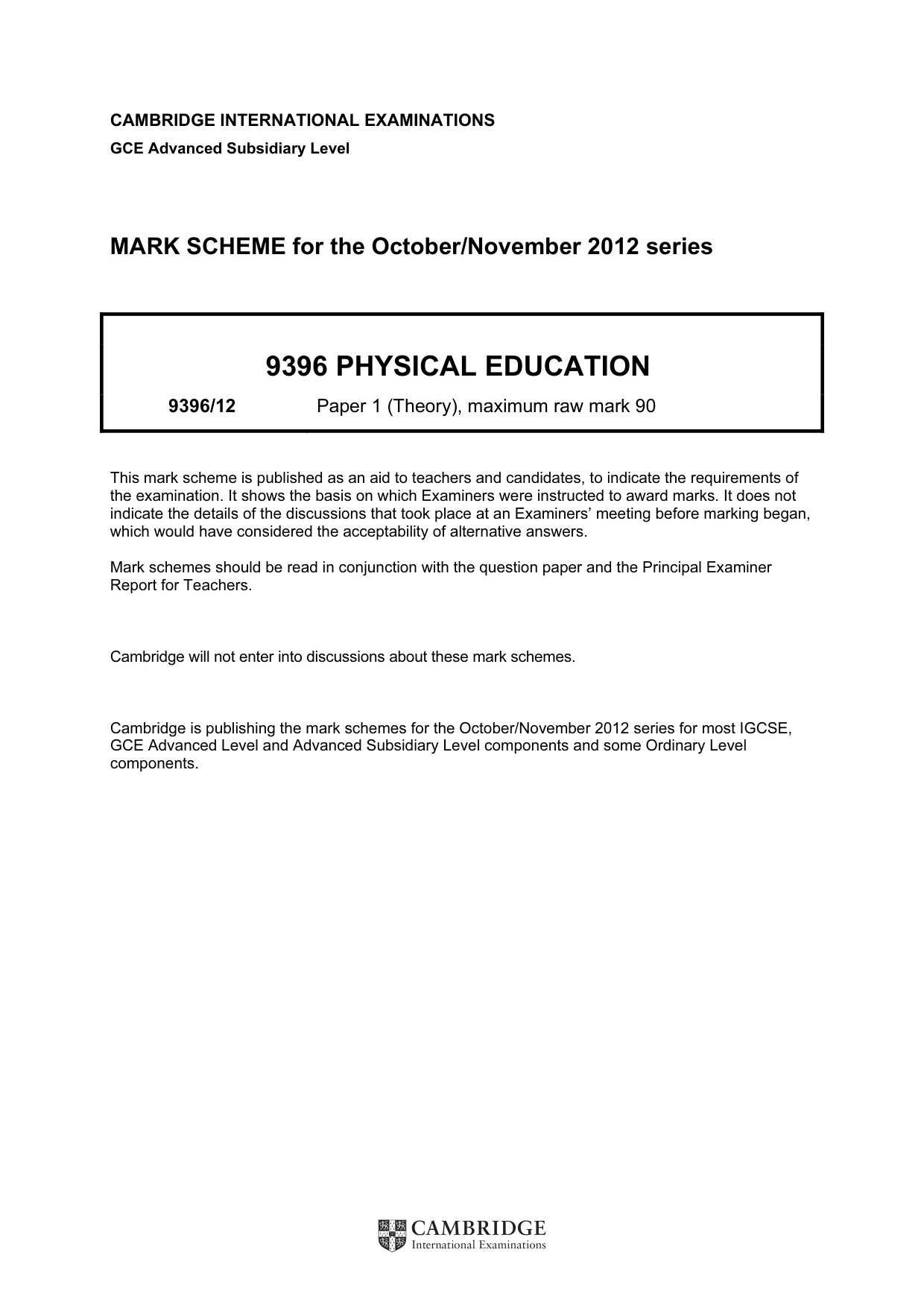 Mark scheme, page 1 of 10