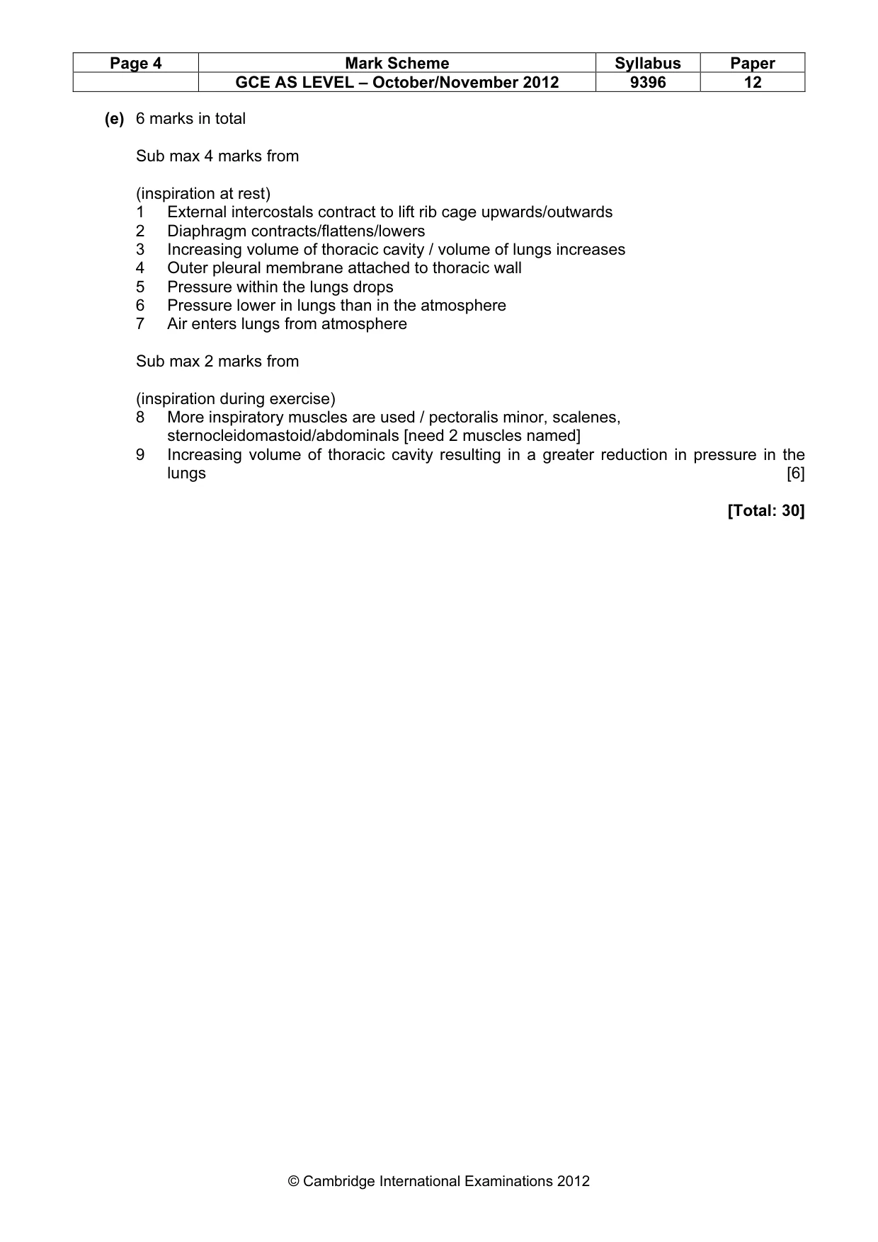 Mark scheme, page 4 of 10