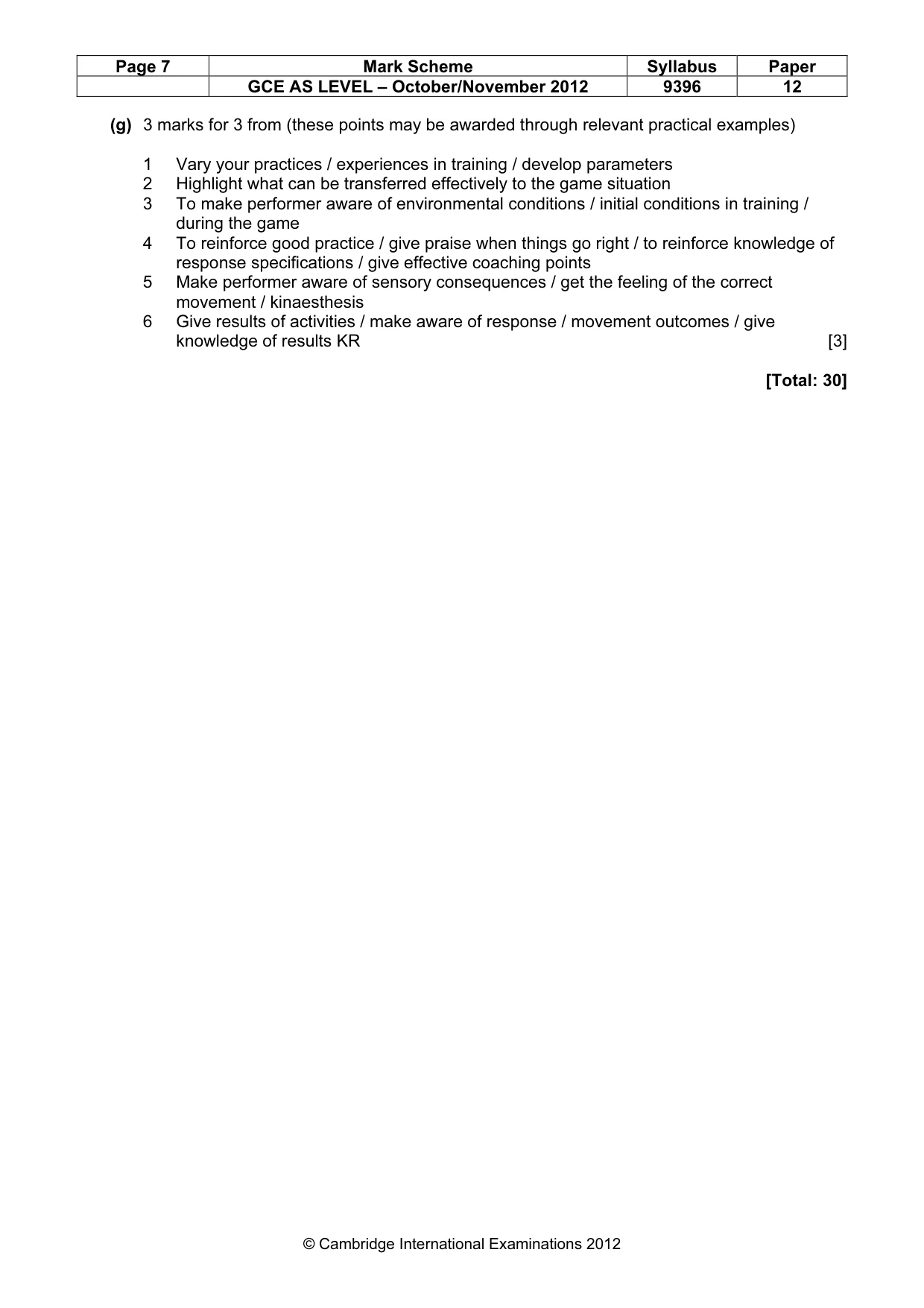 Mark scheme, page 7 of 10