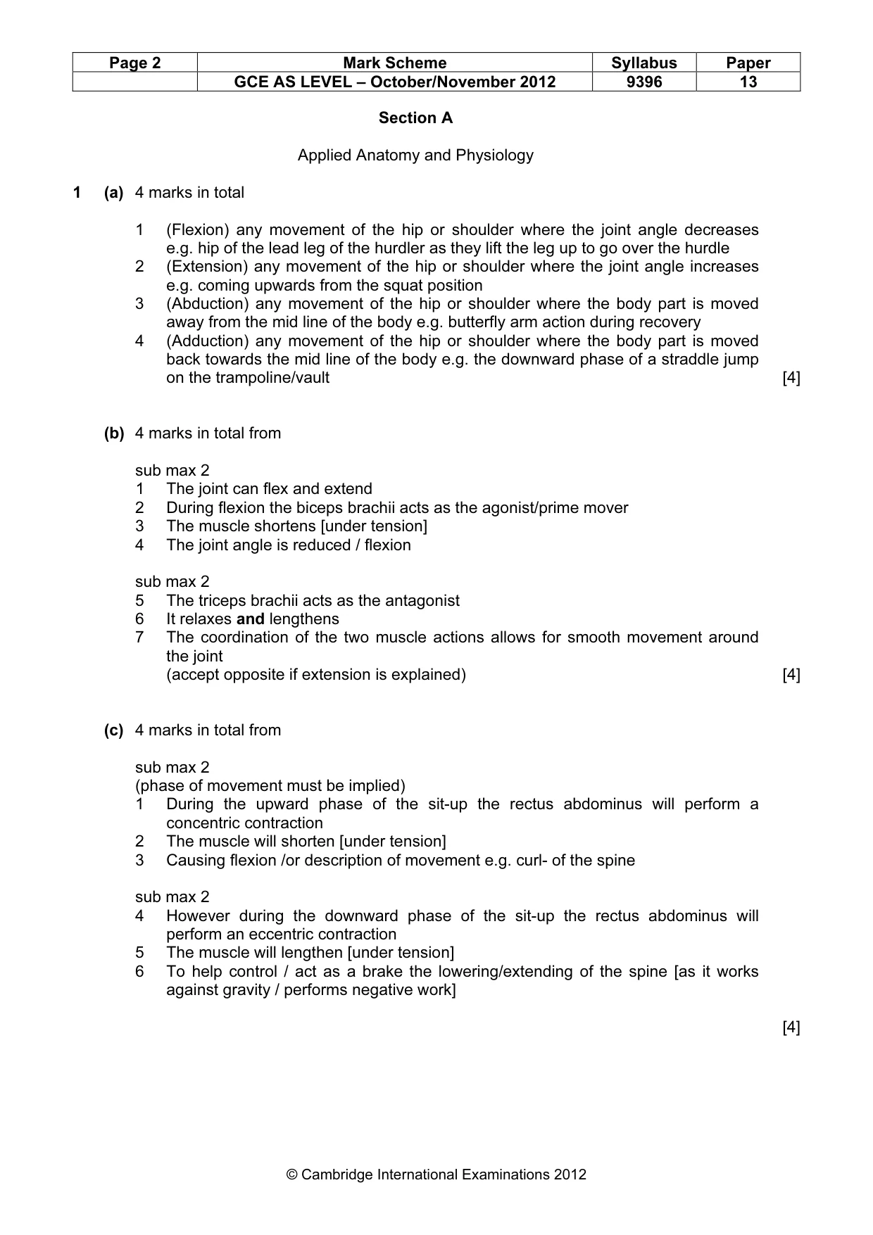 Mark scheme, page 2 of 9
