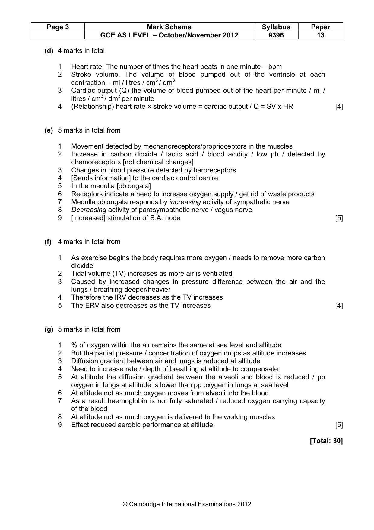 Mark scheme, page 3 of 9