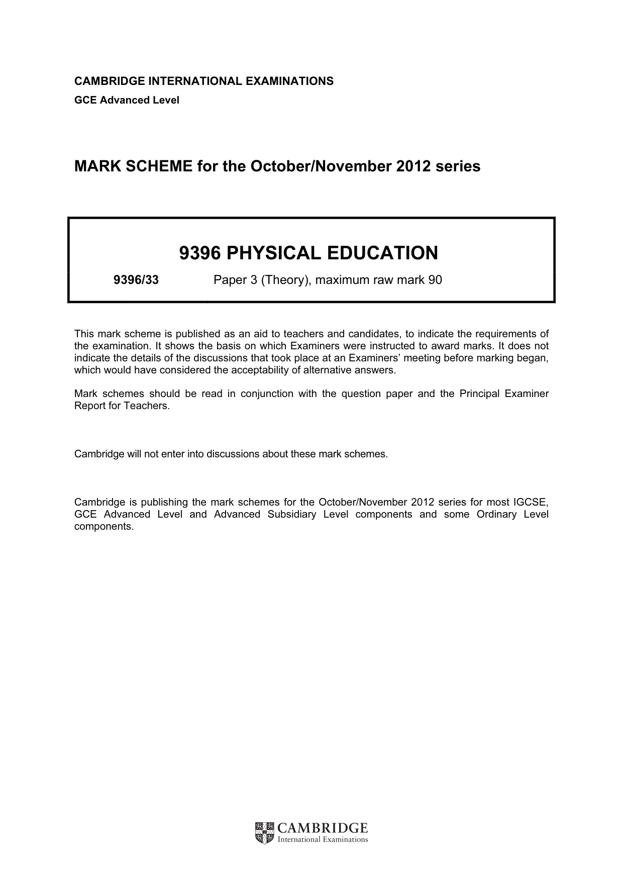 Mark scheme, page 1 of 8