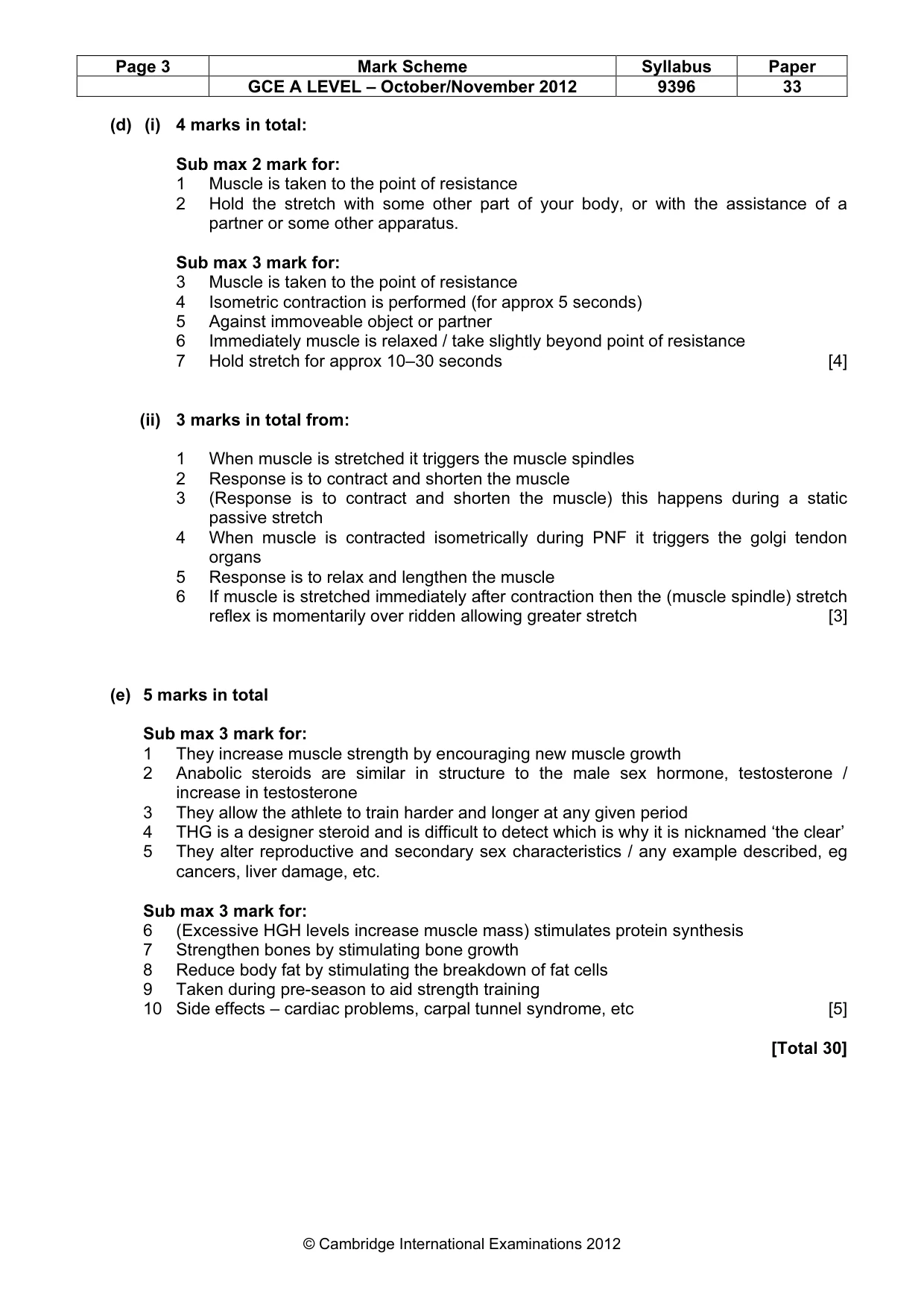 Mark scheme, page 3 of 8