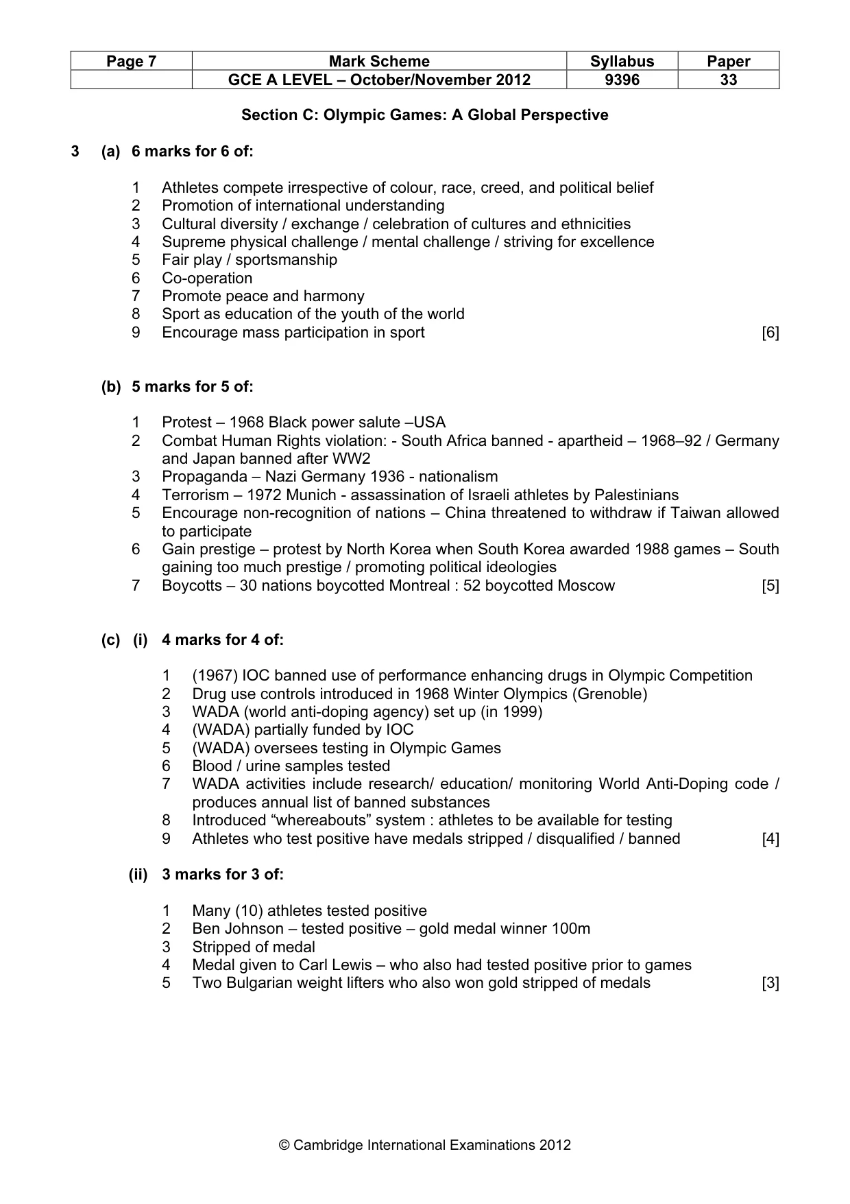 Mark scheme, page 7 of 8