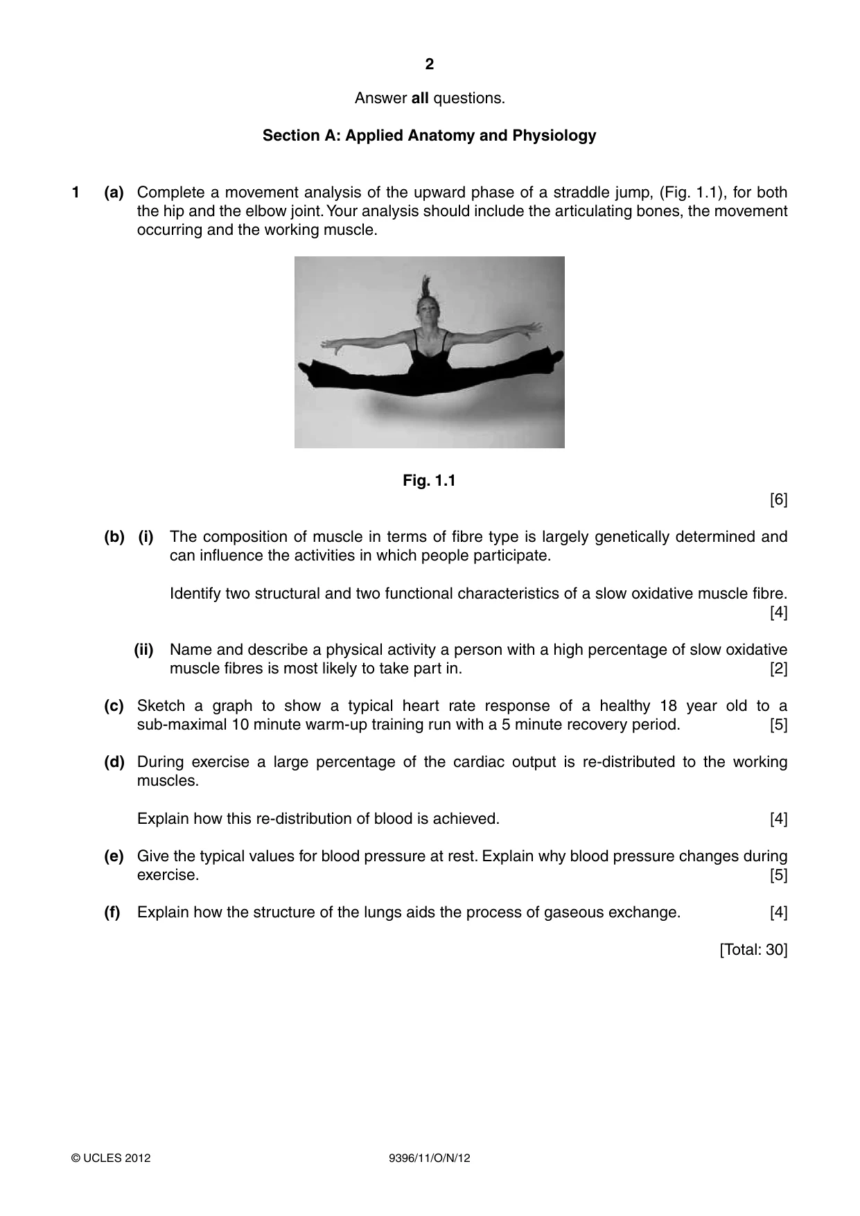 Cambridge A Level Physical Education 9396 2012 Oct/Nov Paper 1 · Variant 1 question paper, page 2 of 4