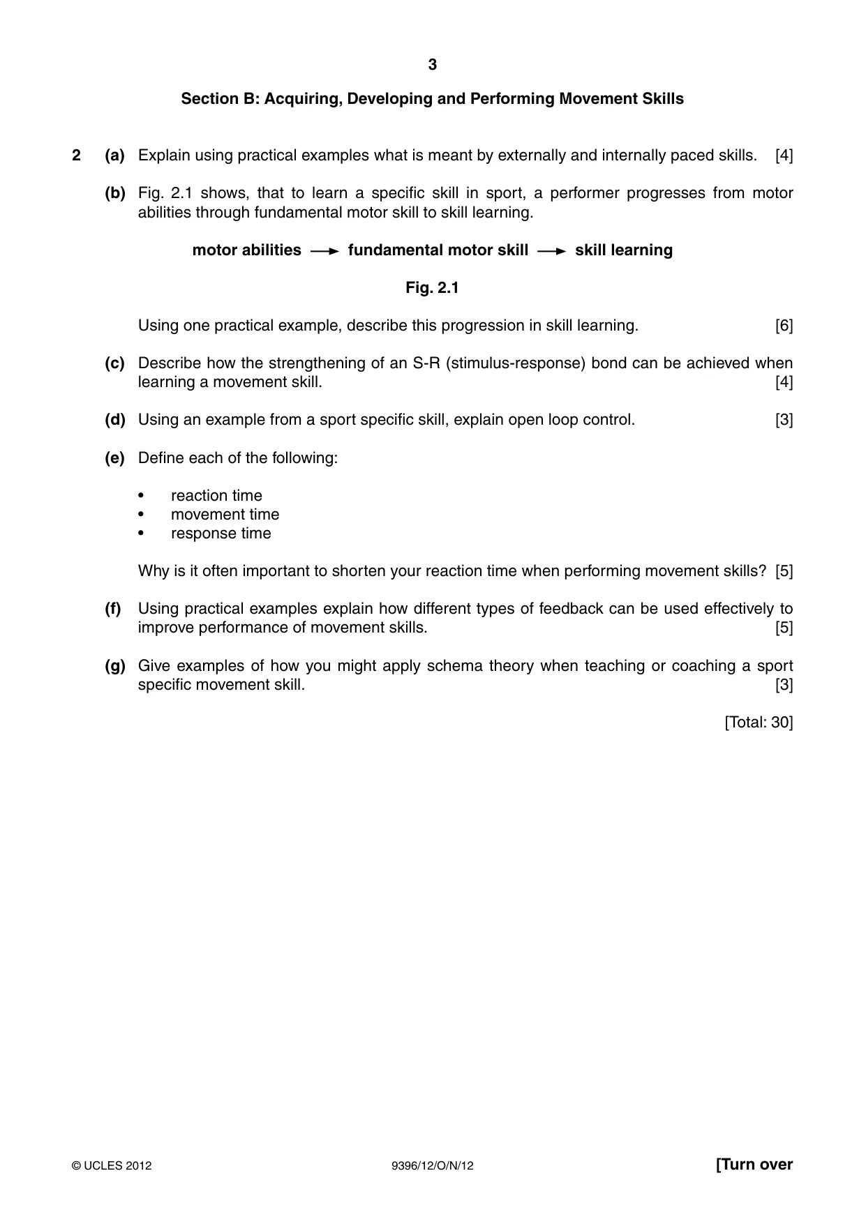 Cambridge A Level Physical Education 9396 2012 Oct/Nov Paper 1 · Variant 2 question paper, page 3 of 4