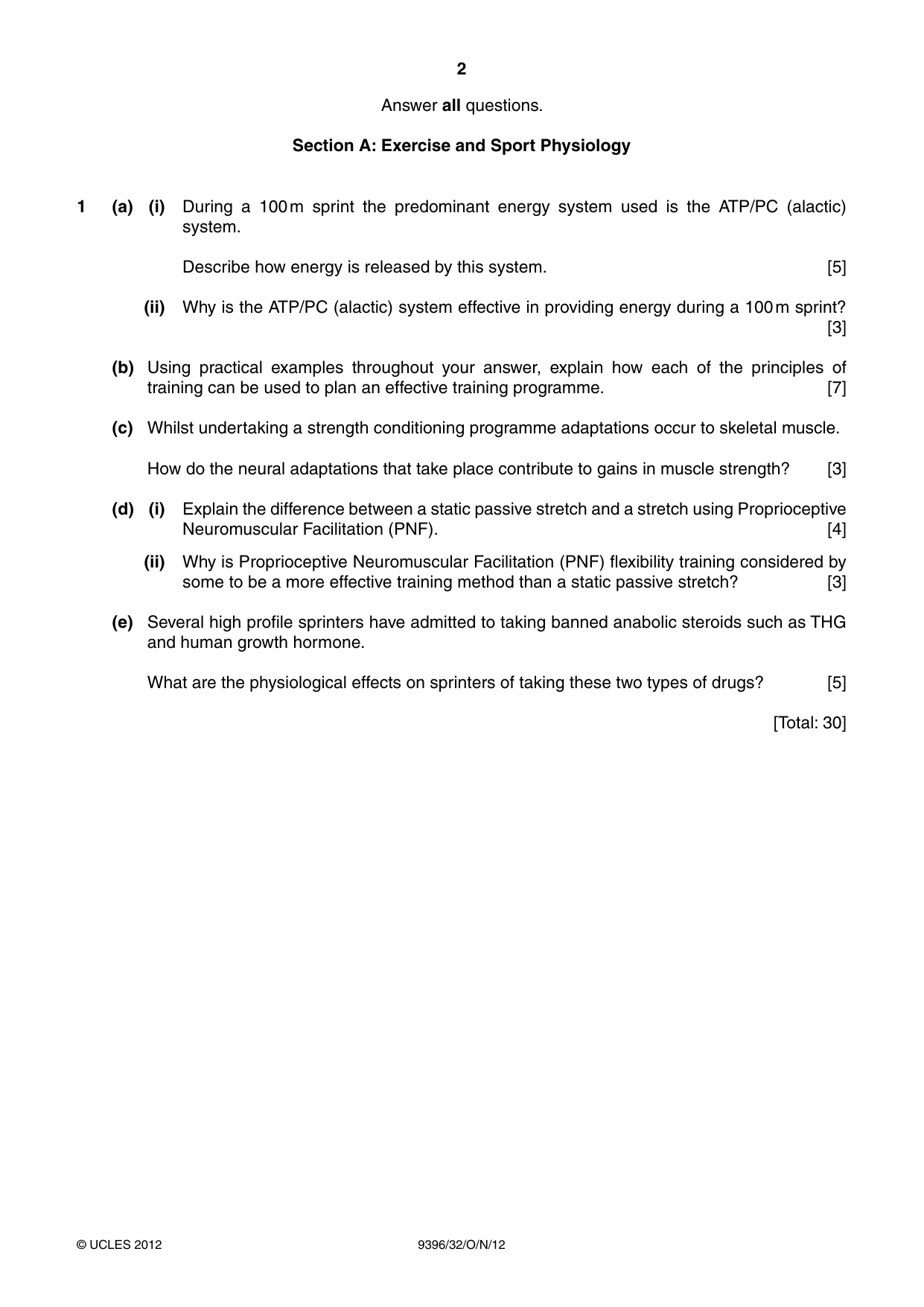 Cambridge A Level Physical Education 9396 2012 Oct/Nov Paper 3 · Variant 2 question paper, page 2 of 4