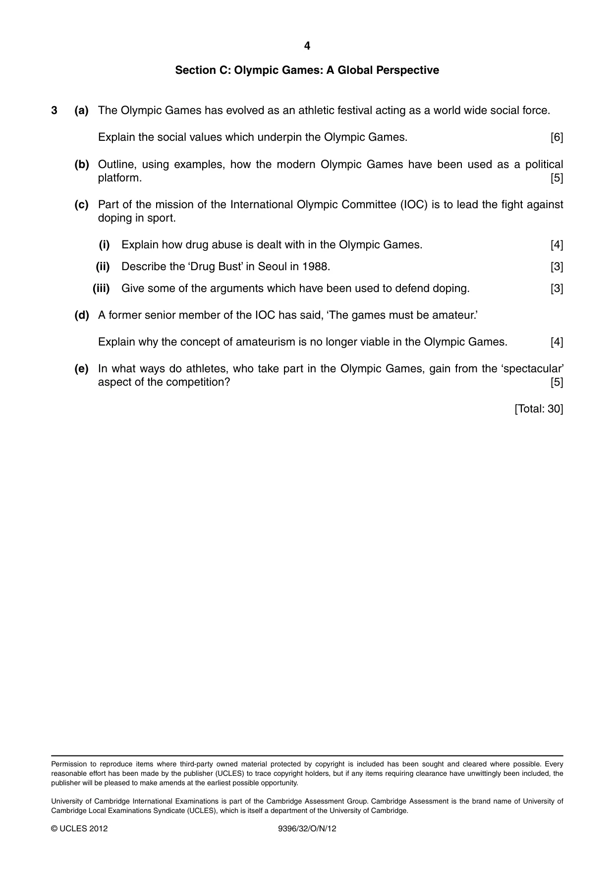 Cambridge A Level Physical Education 9396 2012 Oct/Nov Paper 3 · Variant 2 question paper, page 4 of 4