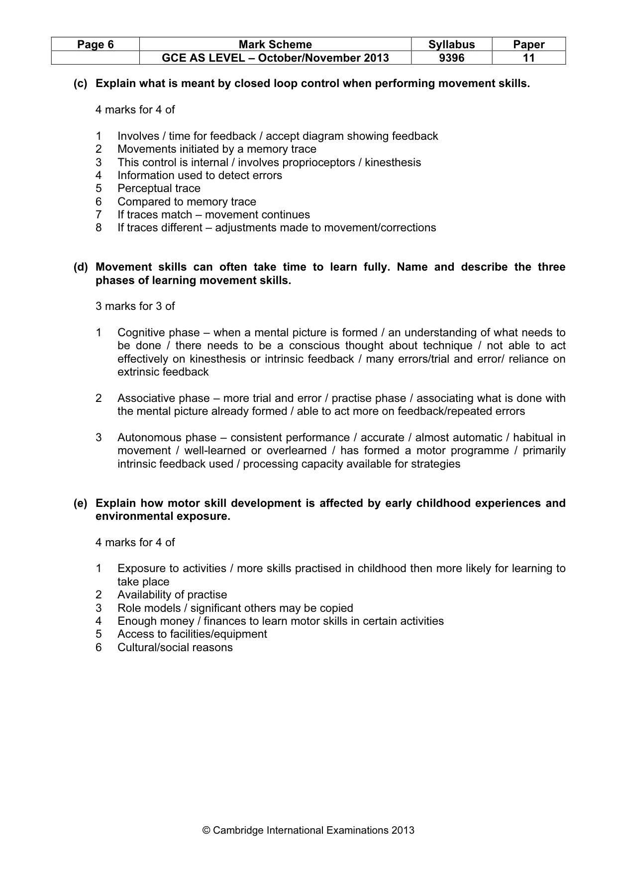 Mark scheme, page 6 of 10